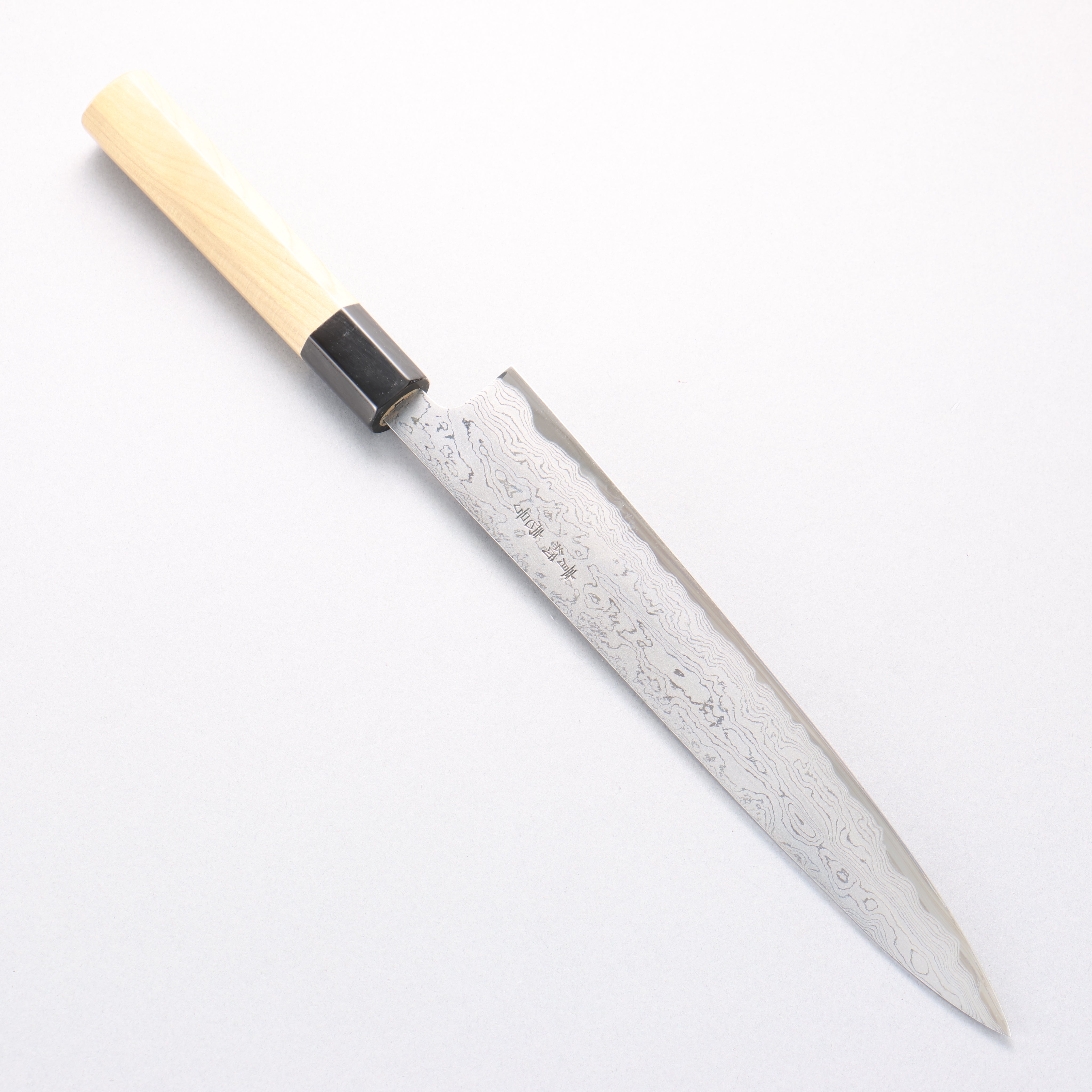 Kikumori Blue Steel No.1 Damascus Sujihiki 240mm with Magnolia Handle - Japanny - Best Japanese Knife