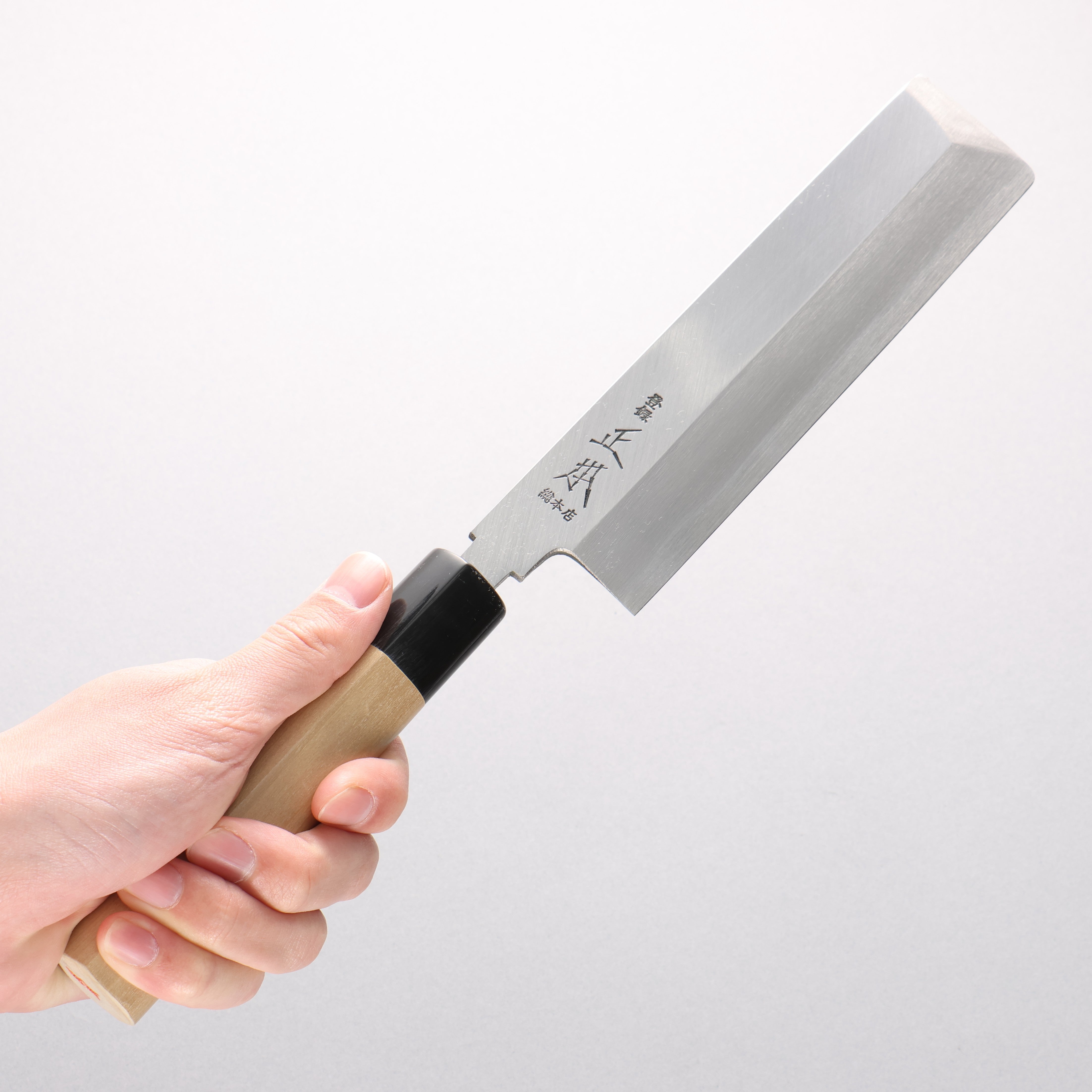 Masamoto Hongasumi White Steel No.2 Kakugata Usuba 180mm Magnolia Handle - Japanny - Best Japanese Knife