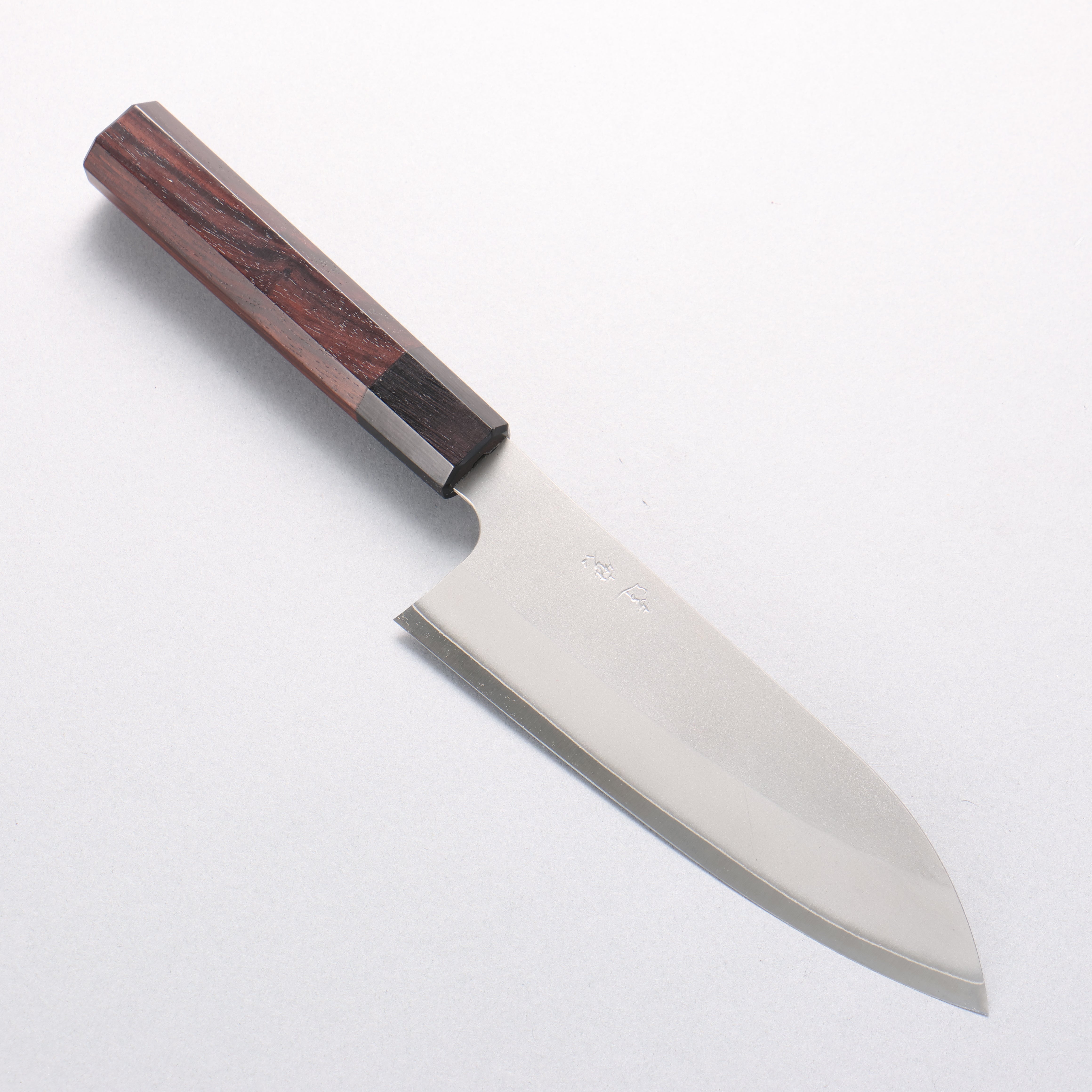 Daruma Silver Steel No.3 Santoku 165mm Rosewood (Ferrule: Black Pakka Wood) Handle - Japanny - Best Japanese Knife