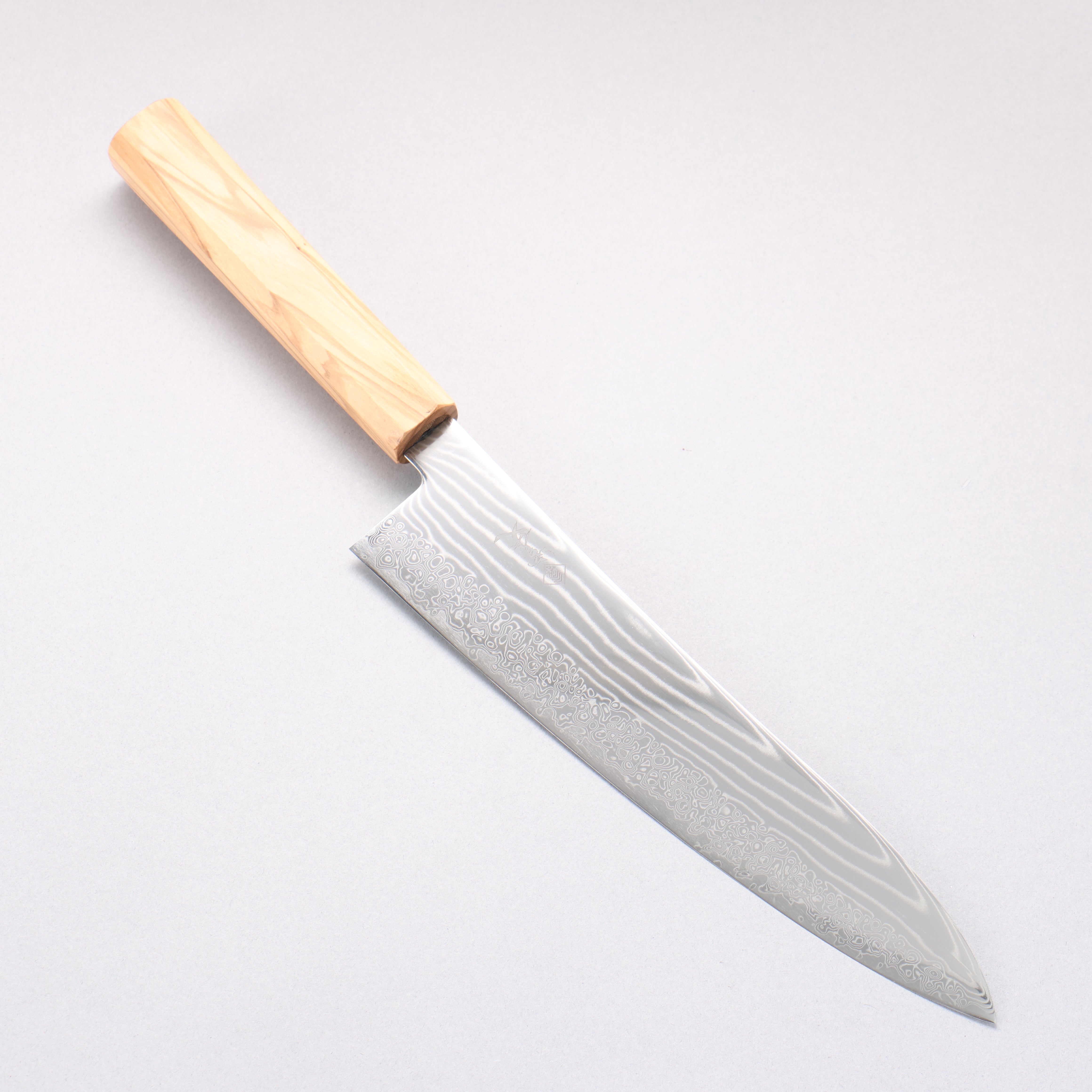 Kanjyo SG2 Damascus Wave Pattern Gyuto 210mm Olive tree Handle - Japanny - Best Japanese Knife