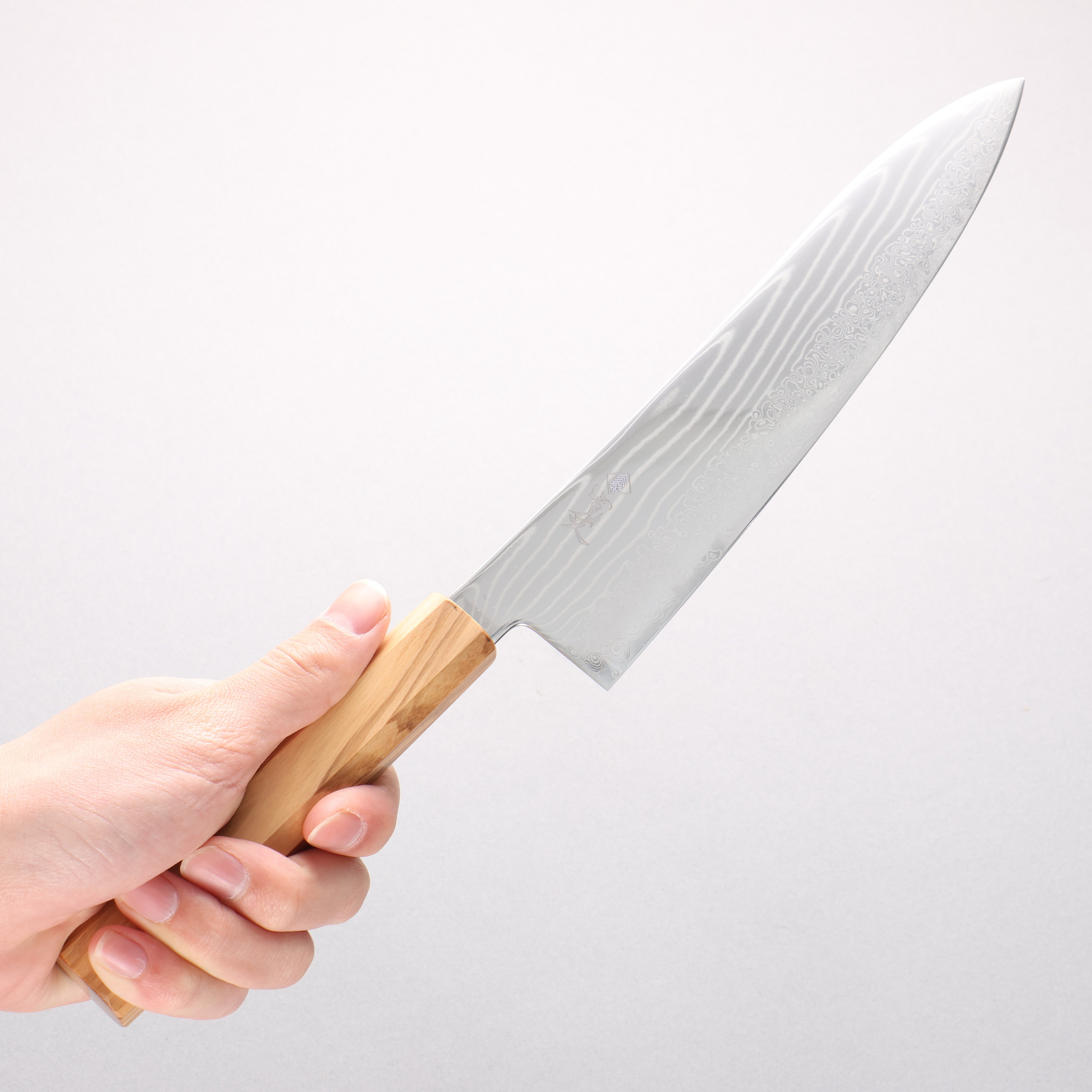 Kanjyo SG2 Damascus Wave Pattern Gyuto 210mm Olive tree Handle - Japanny - Best Japanese Knife