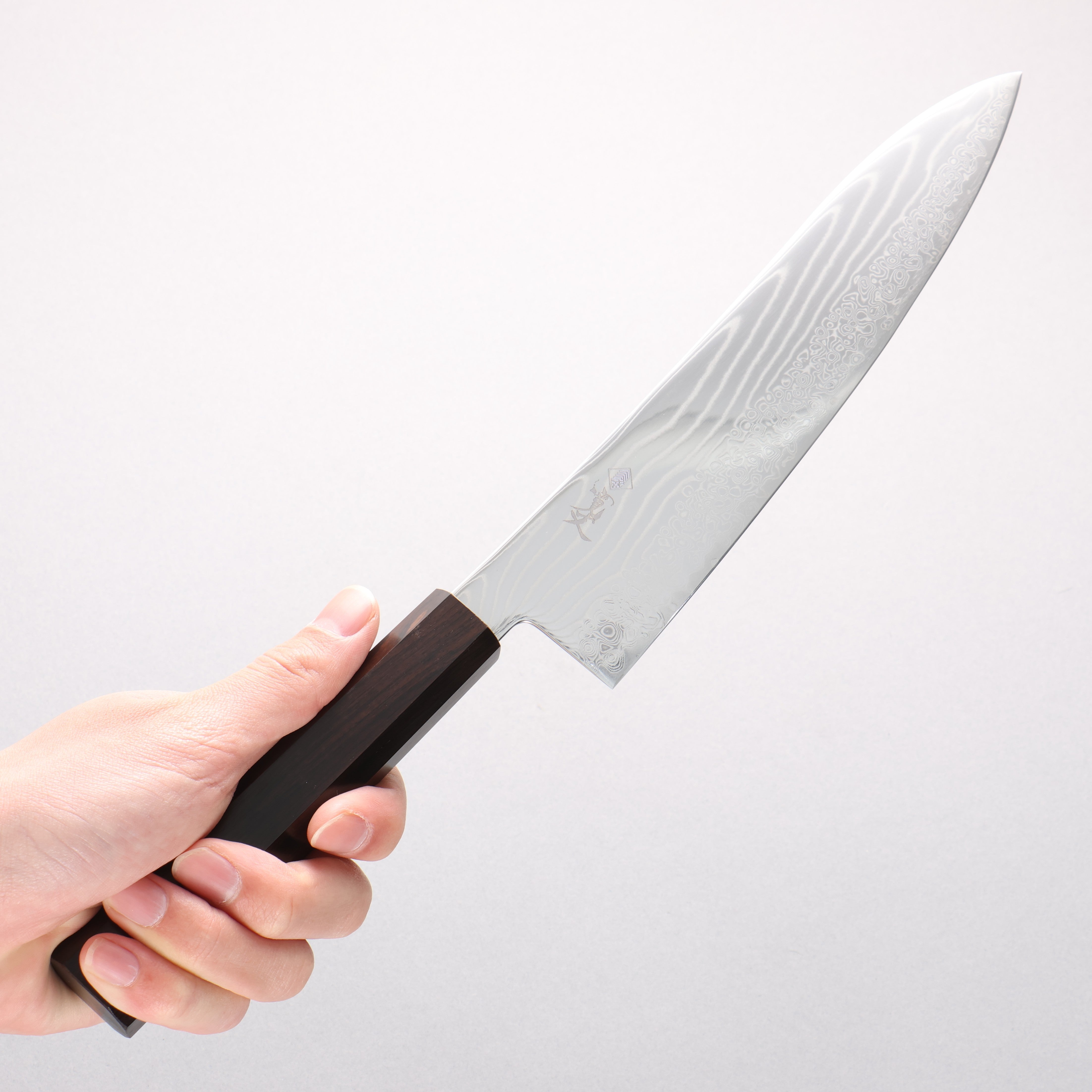 Kanjyo SG2 Damascus Wave Pattern Gyuto 210mm Ebony Wood Handle - Japanny - Best Japanese Knife