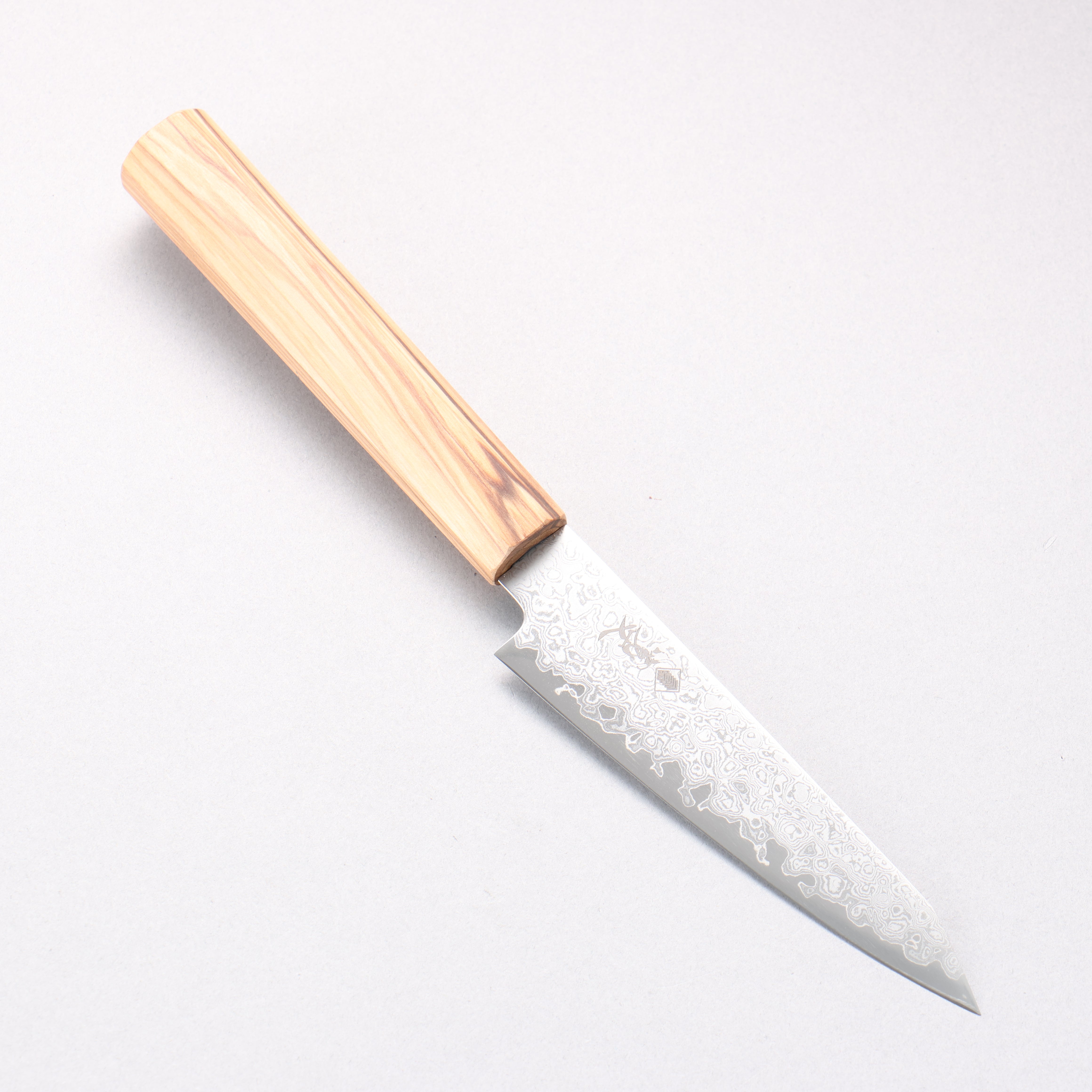 Kanjyo VG10 Damascus Kiritsuke Petty-Utility 120mm Olive tree Handle - Japanny - Best Japanese Knife