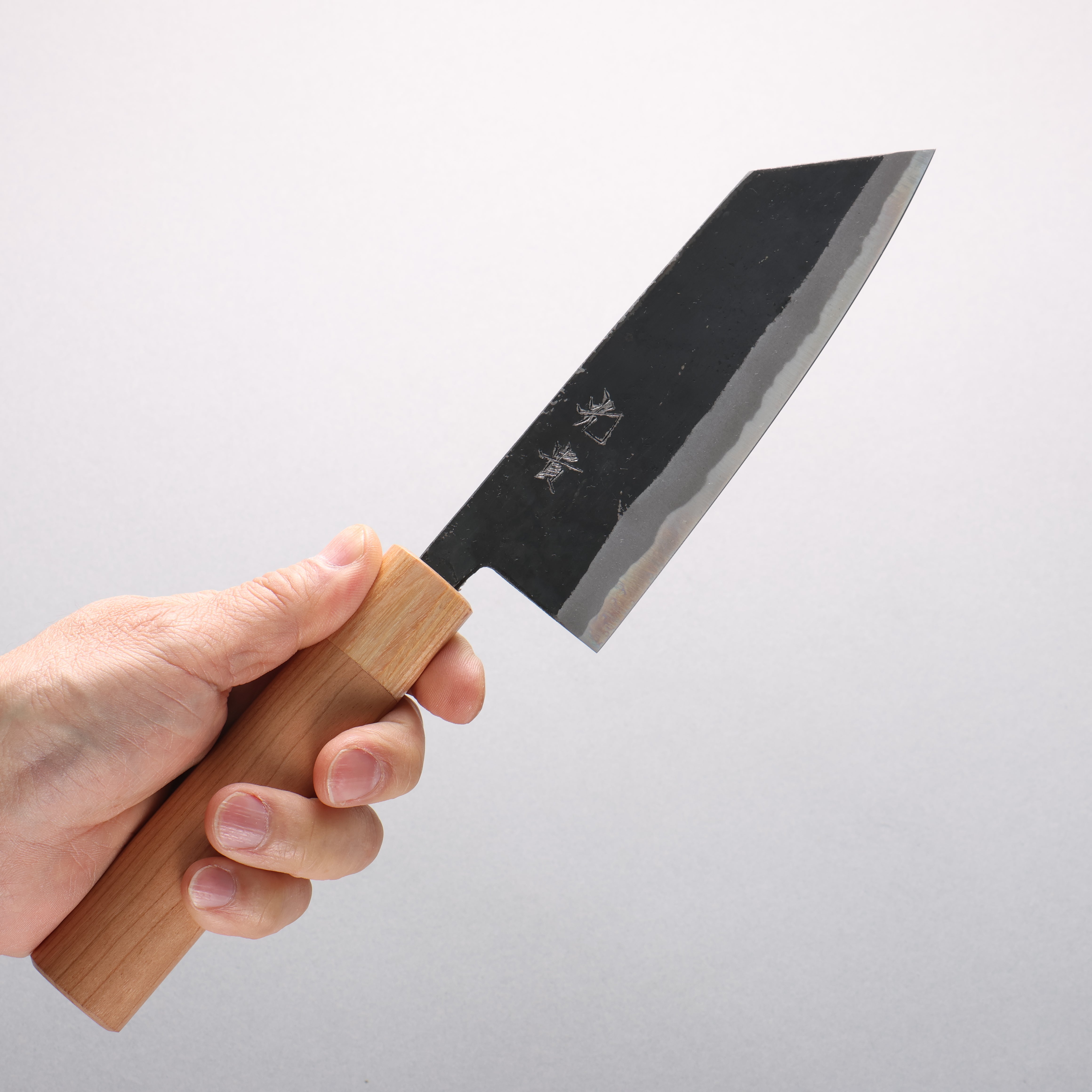Kouki Blue Steel No.2 Black Finished Small Bunka 150mm American Cherry Handle - Japanny - Best Japanese Knife