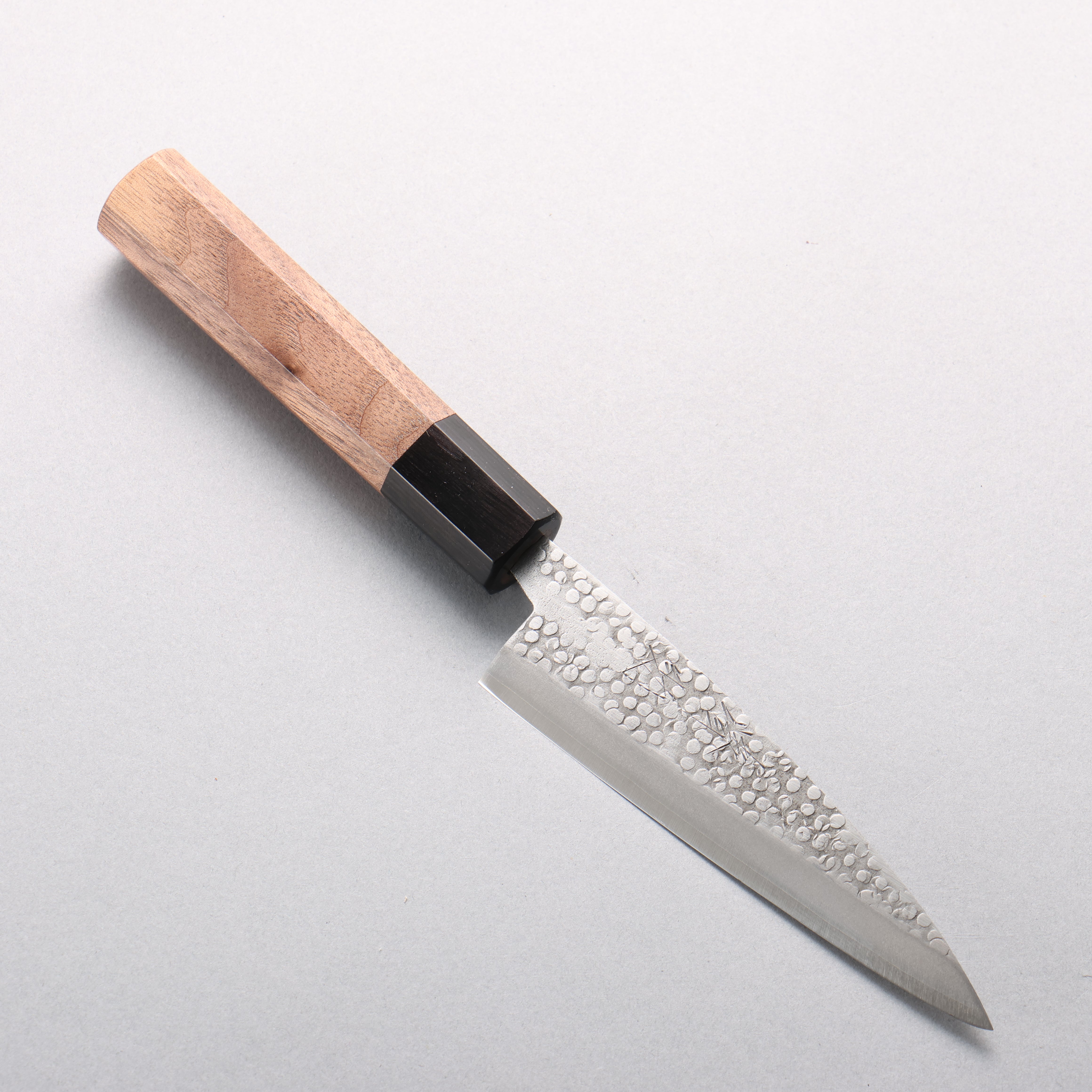 Seisuke Silver Steel No.3 Hammered(Maru) Petty-Utility 120mm Walnut Handle - Japanny - Best Japanese Knife