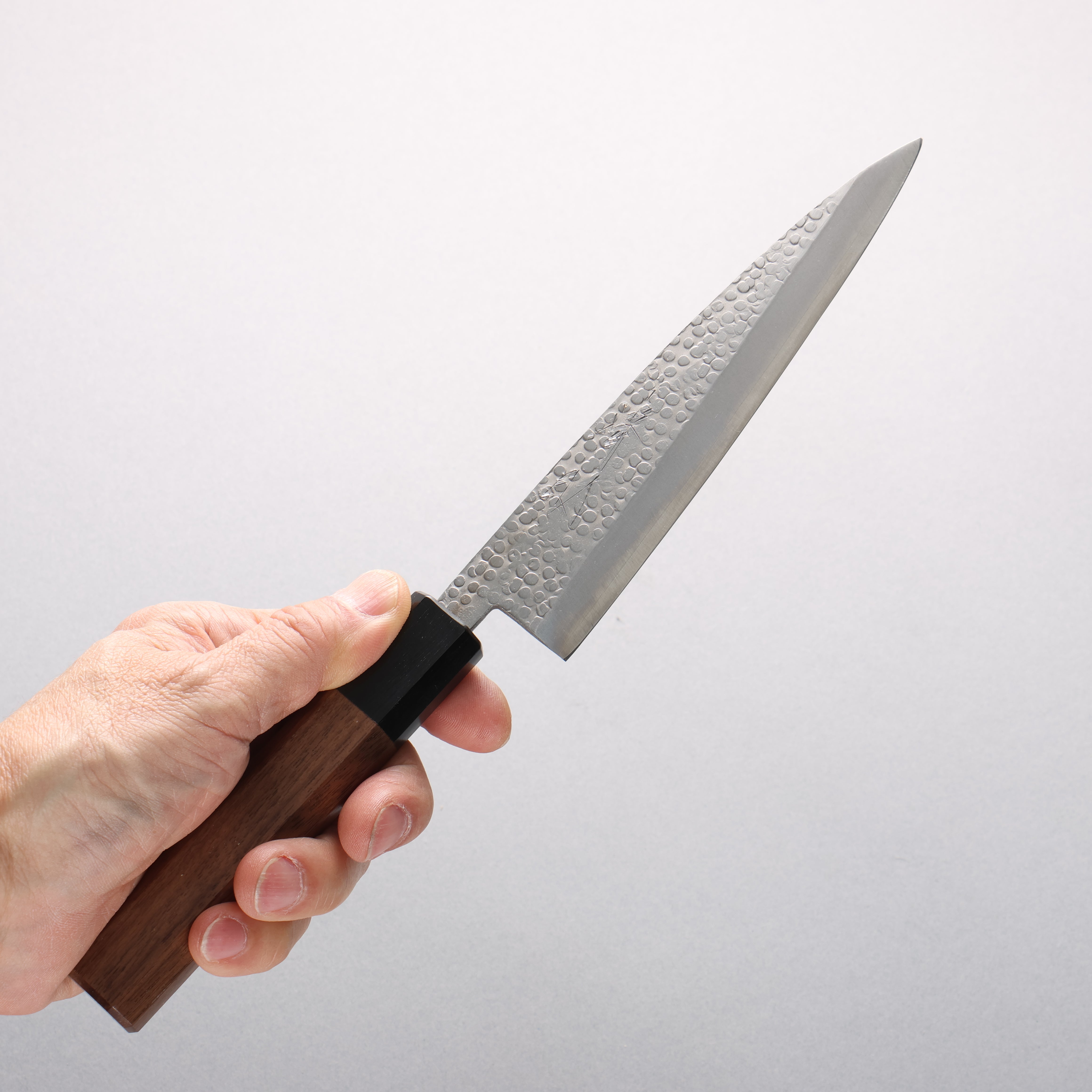 Seisuke Silver Steel No.3 Hammered(Maru) Petty-Utility 150mm Walnut Handle - Japanny - Best Japanese Knife