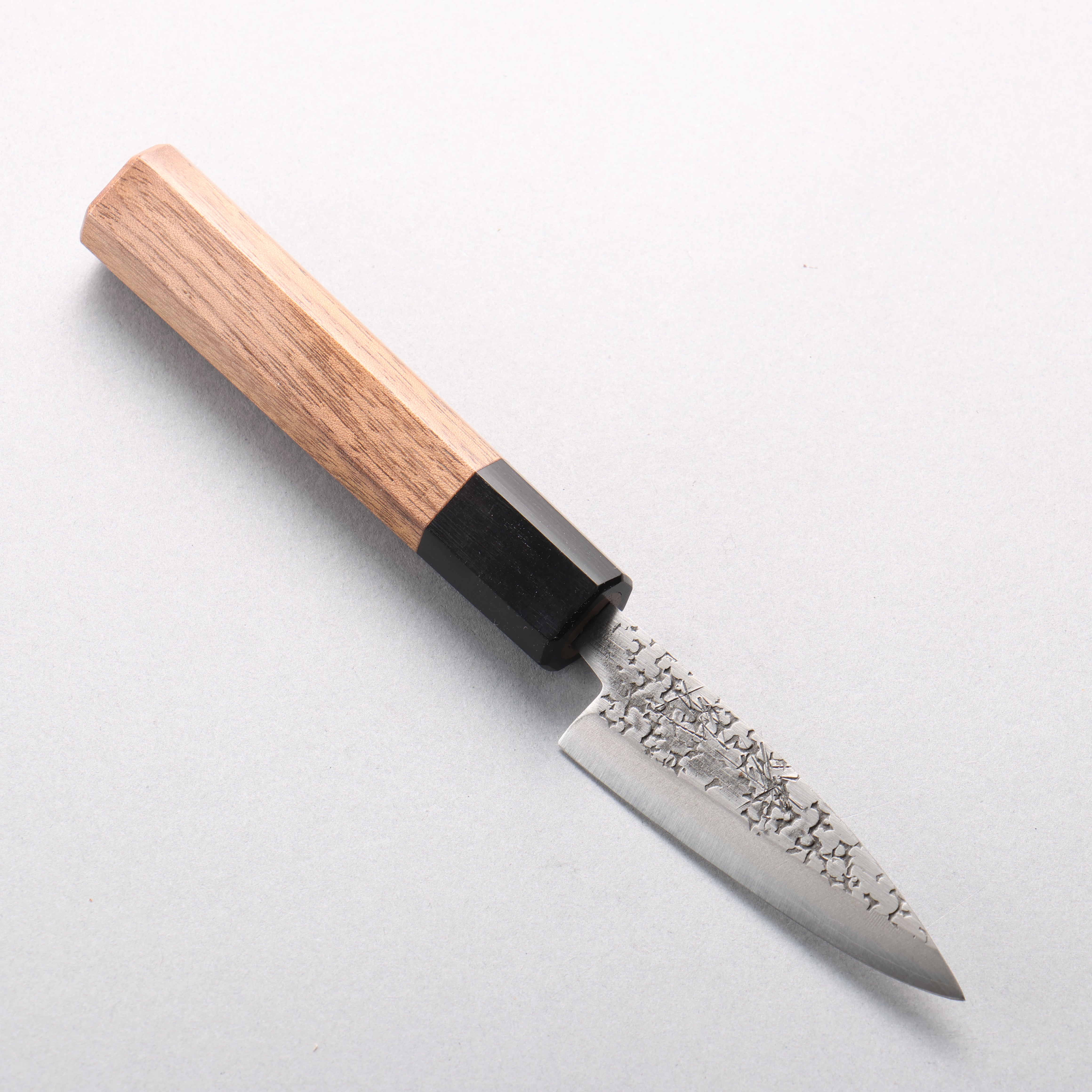 Seisuke Silver Steel No.3 Hammered(Maru) Ajikiri 75mm Walnut Handle - Japanny - Best Japanese Knife
