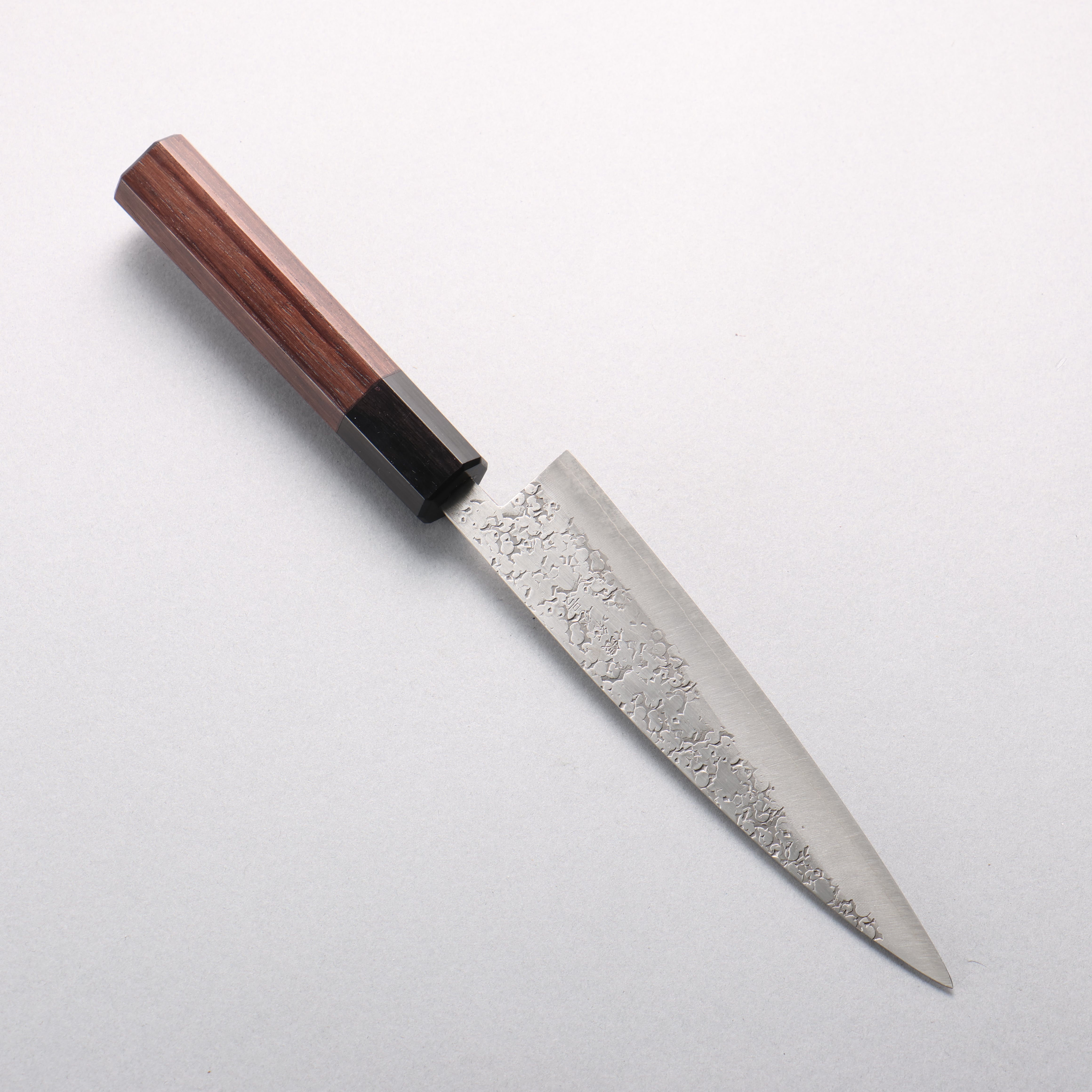 Seisuke Silver Steel No.3 Hammered(Maru) Petty-Utility 150mm Rosewood (Ferrule: Black Pakka Wood) Handle - Japanny - Best Japanese Knife