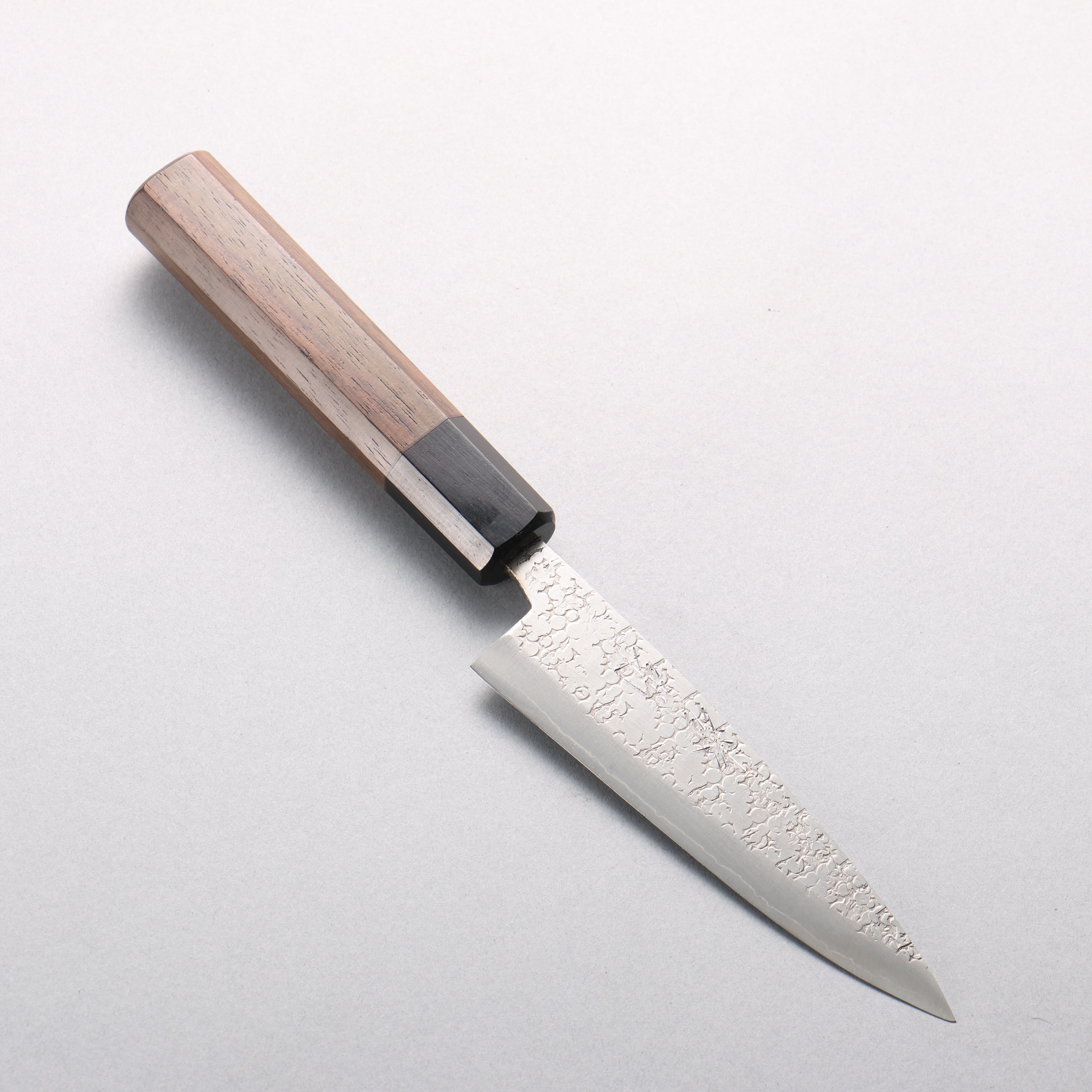 Seisuke Silver Steel No.3 Hammered(Maru) Petty-Utility 120mm Rosewood (Ferrule: Black Pakka Wood) Handle - Japanny - Best Japanese Knife