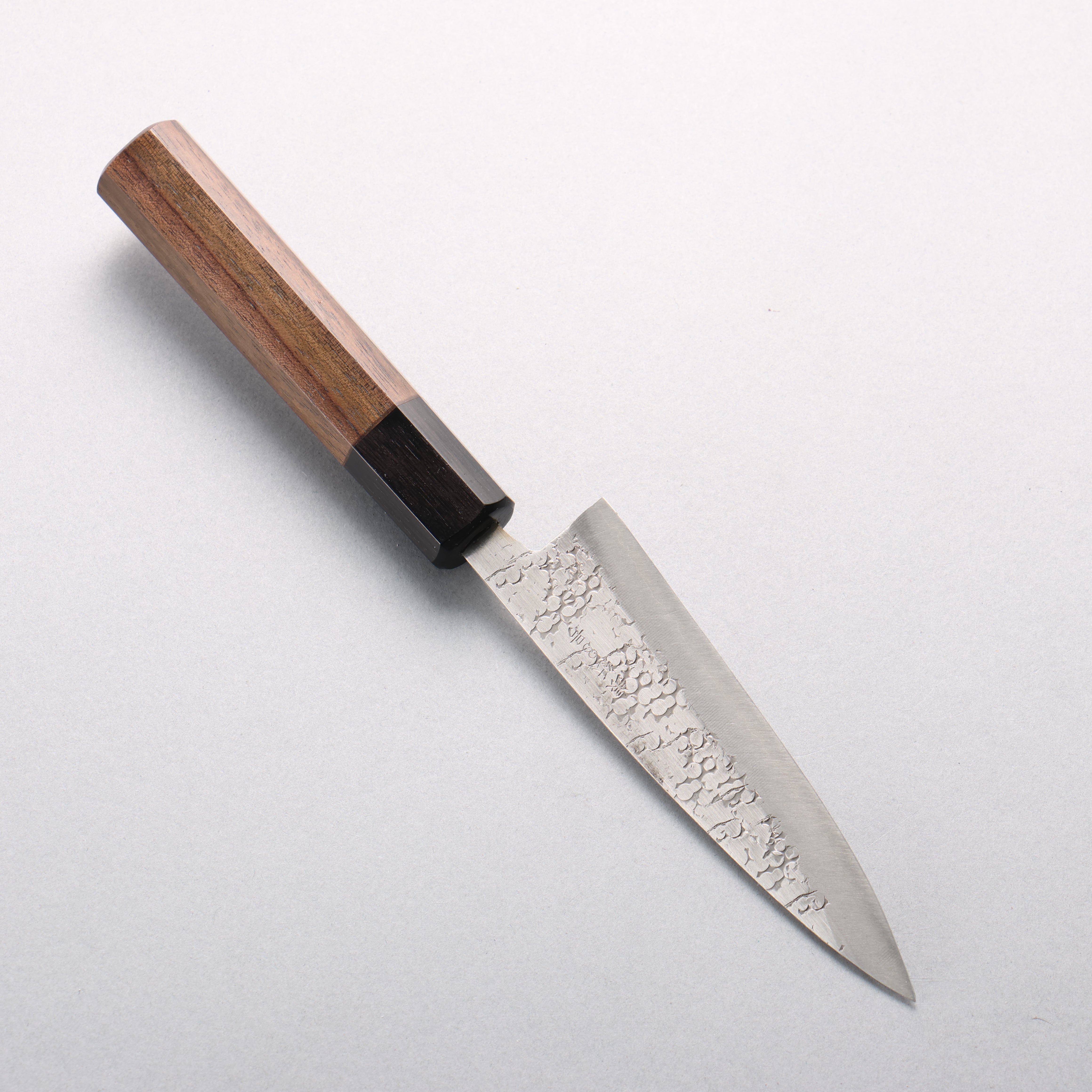 Seisuke Silver Steel No.3 Hammered(Maru) Petty-Utility 120mm Rosewood (Ferrule: Black Pakka Wood) Handle - Japanny - Best Japanese Knife
