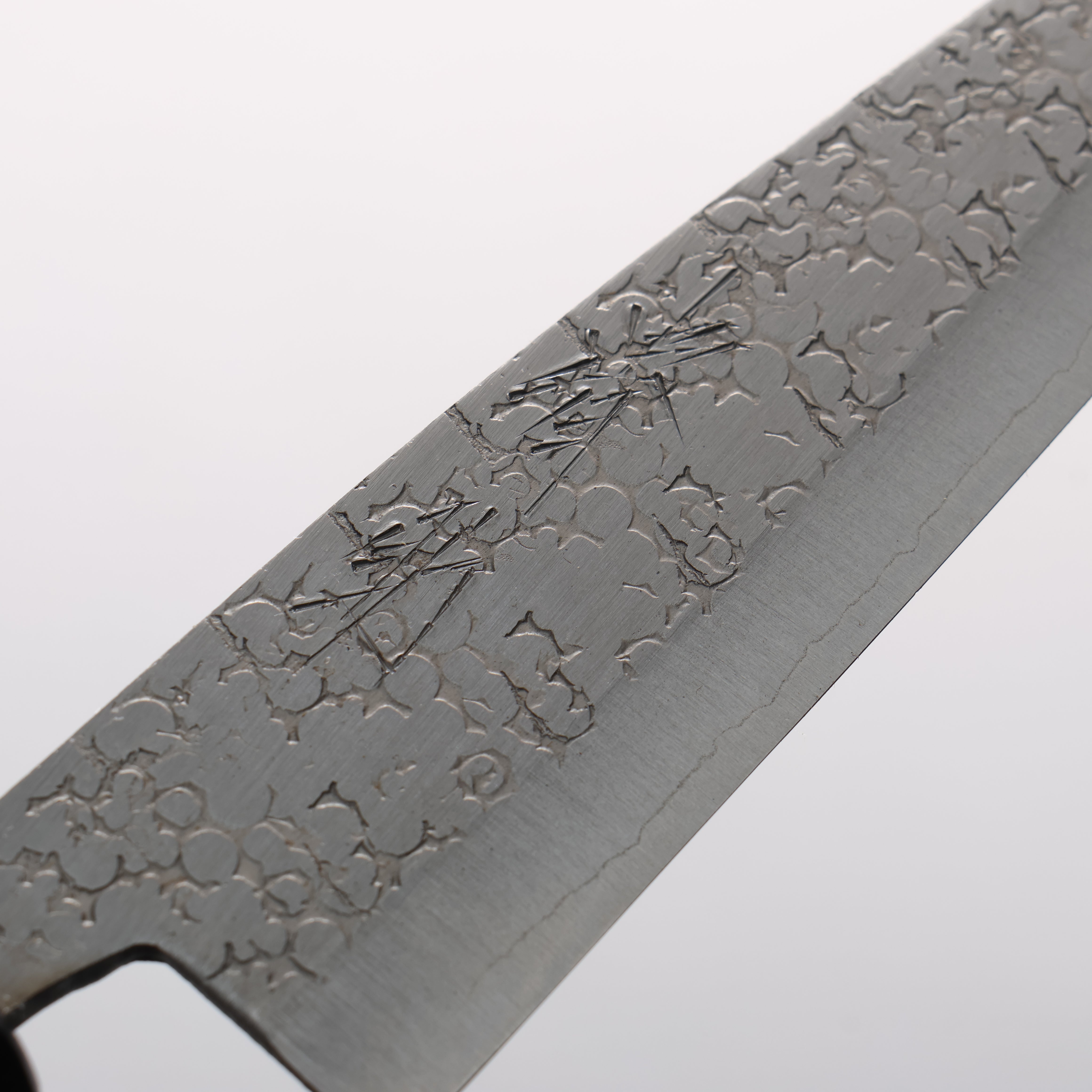 Seisuke Silver Steel No.3 Hammered(Maru) Petty-Utility 120mm Rosewood (Ferrule: Black Pakka Wood) Handle - Japanny - Best Japanese Knife