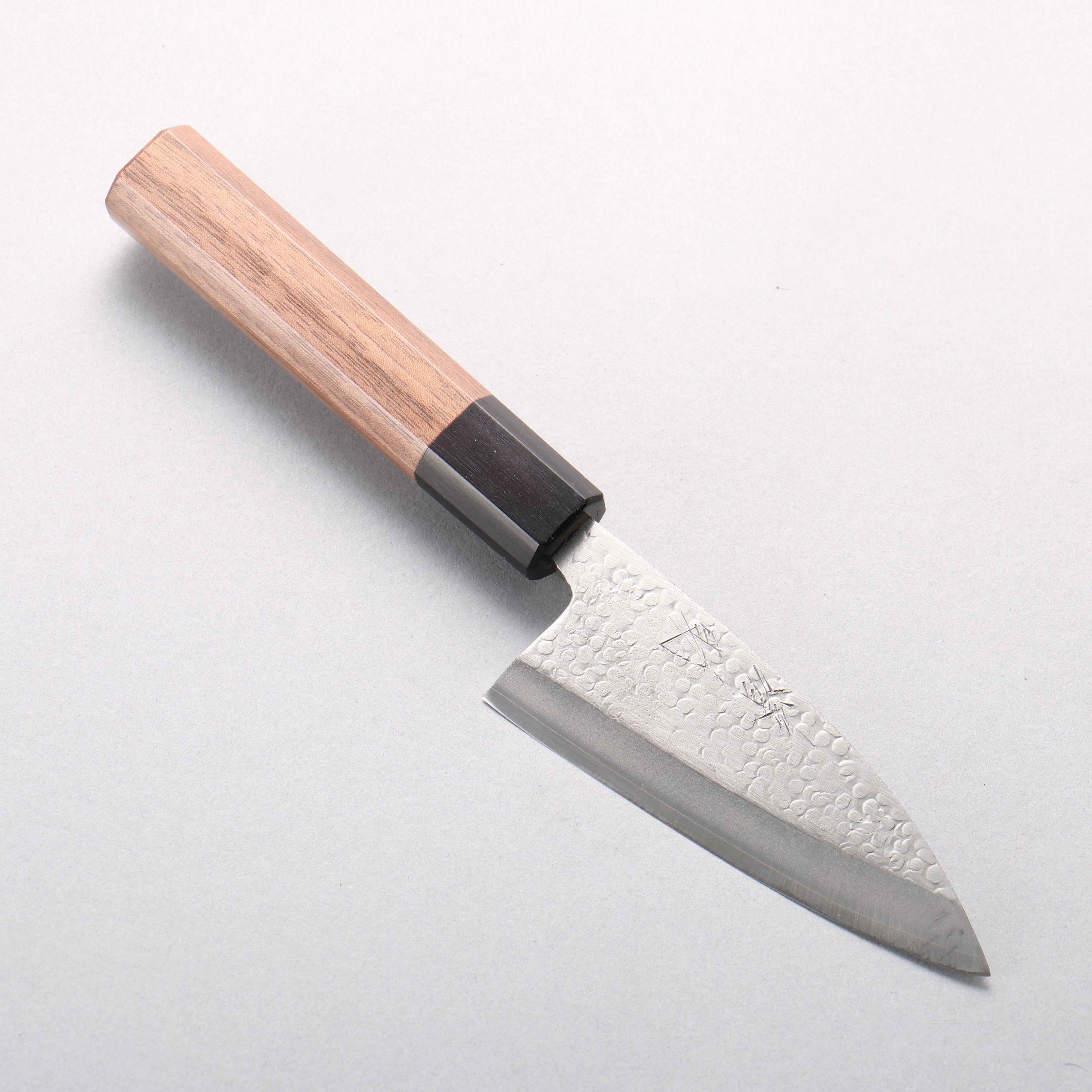 Seisuke Silver Steel No.3 Hammered(Maru) Ajikiri 105mm Walnut Handle - Japanny - Best Japanese Knife