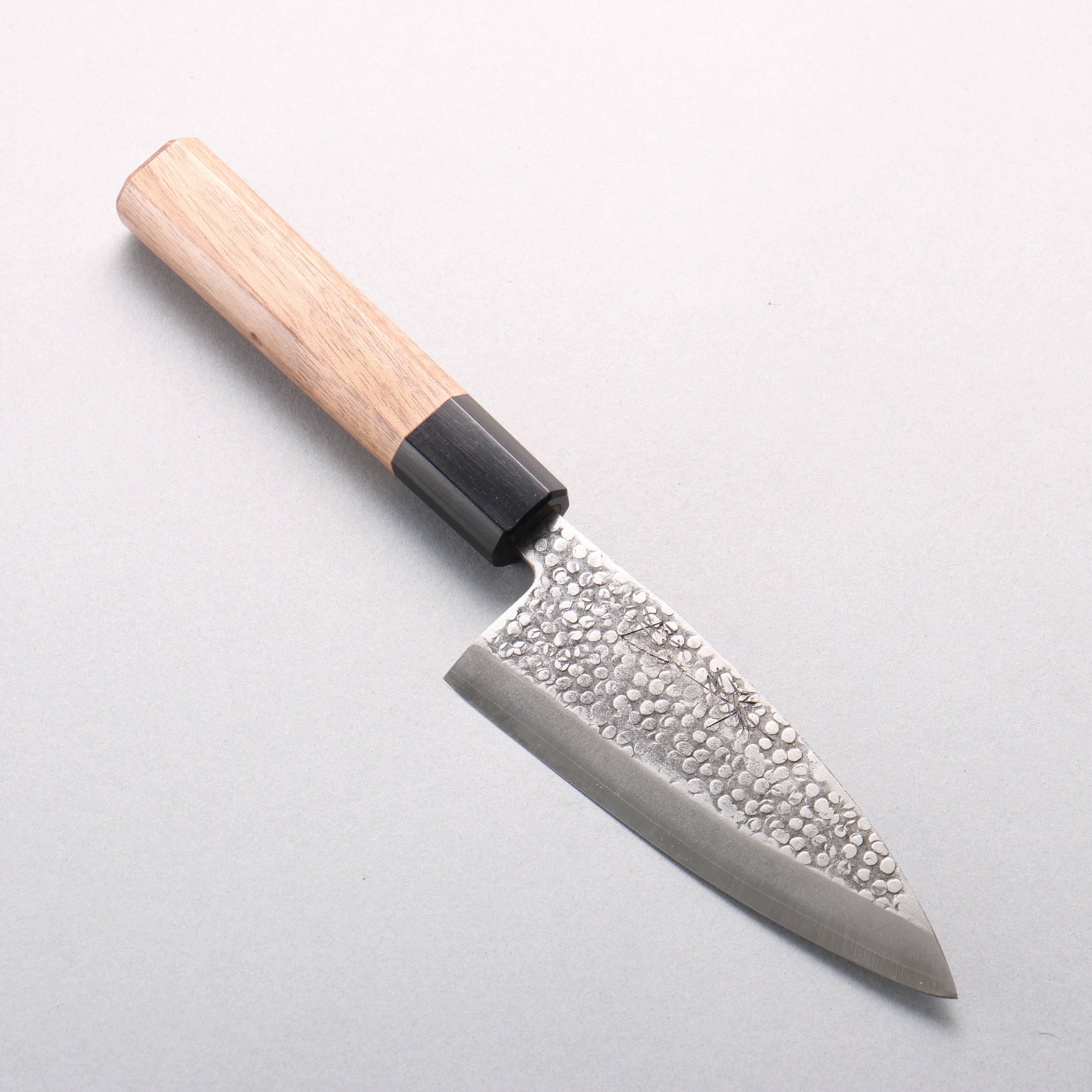 Seisuke Silver Steel No.3 Hammered(Maru) Ajikiri 120mm Walnut Handle - Japanny - Best Japanese Knife