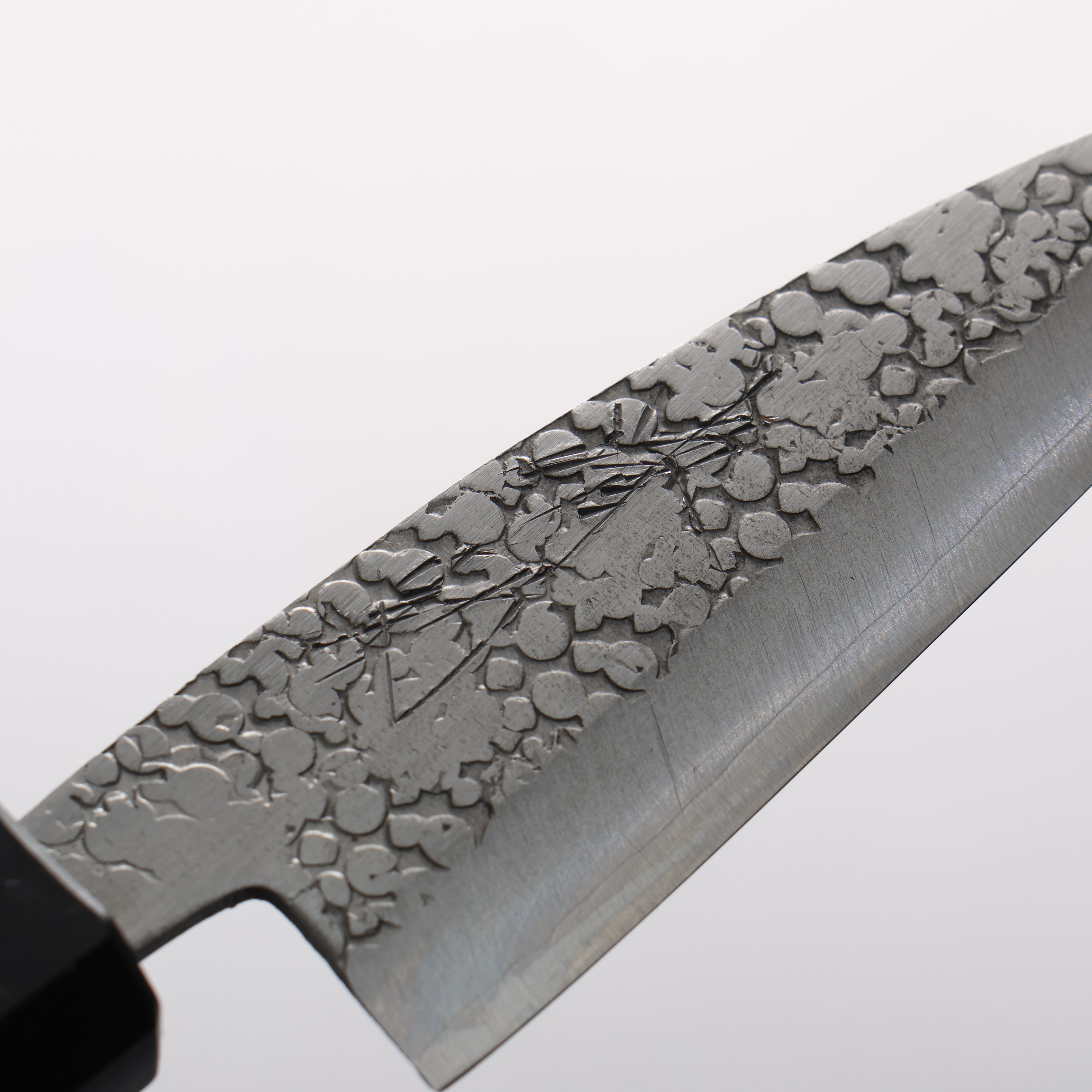 Seisuke Silver Steel No.3 Hammered(Maru) Ajikiri 90mm Walnut Handle - Japanny - Best Japanese Knife