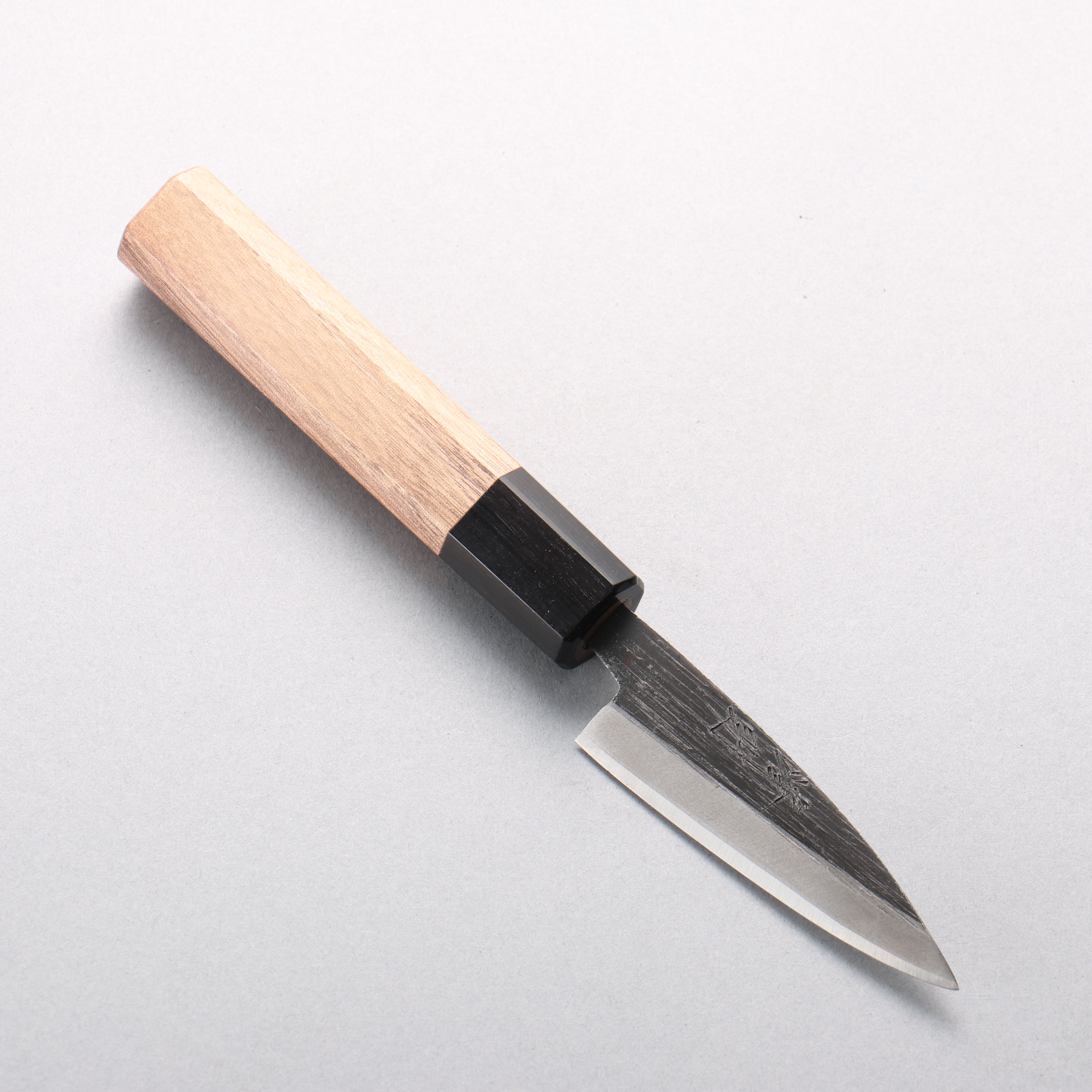 Seisuke Blue Steel No.2 Black Finished Ajikiri 75mm Walnut Handle - Japanny - Best Japanese Knife