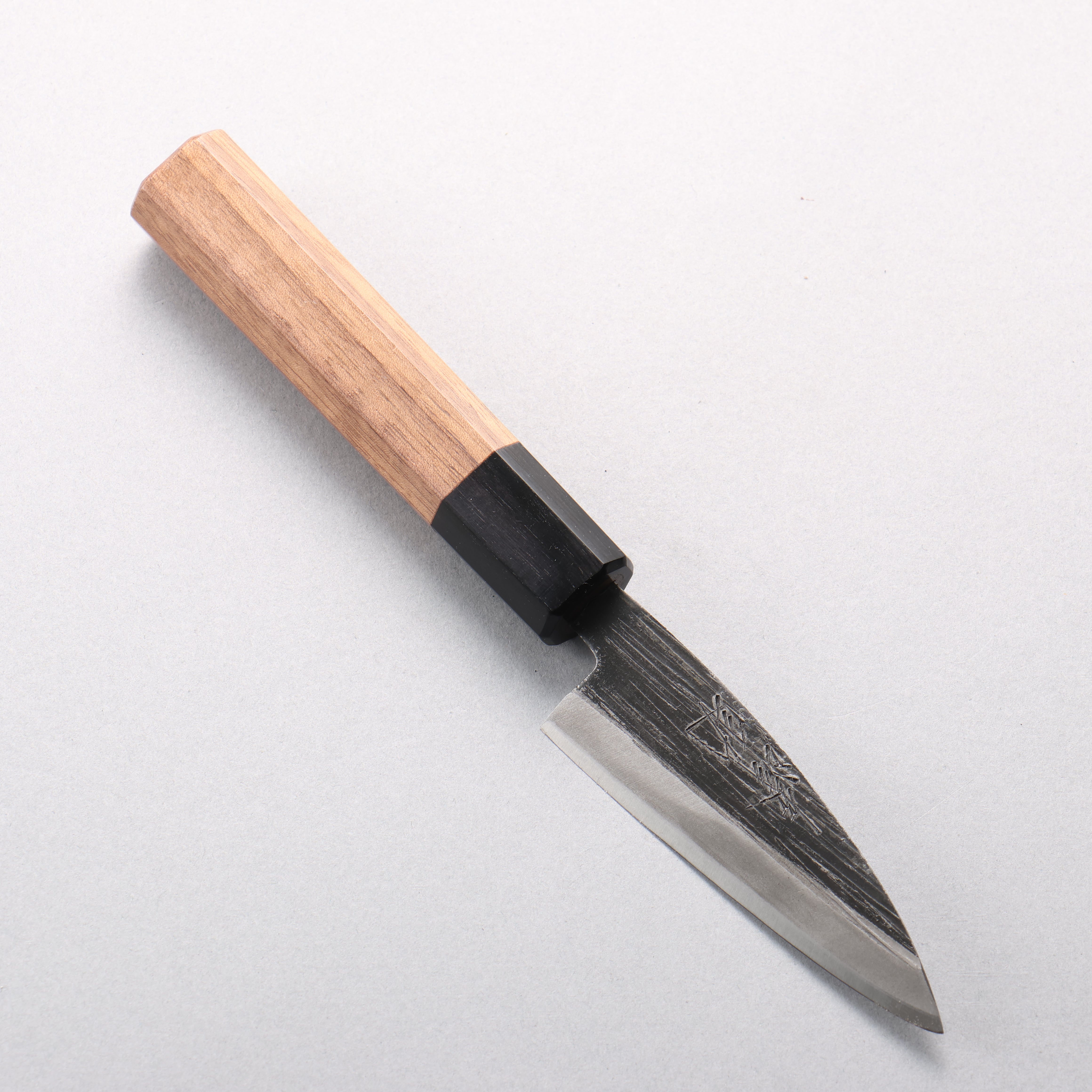 Seisuke Blue Steel No.2 Black Finished Ajikiri 90mm Walnut Handle - Japanny - Best Japanese Knife