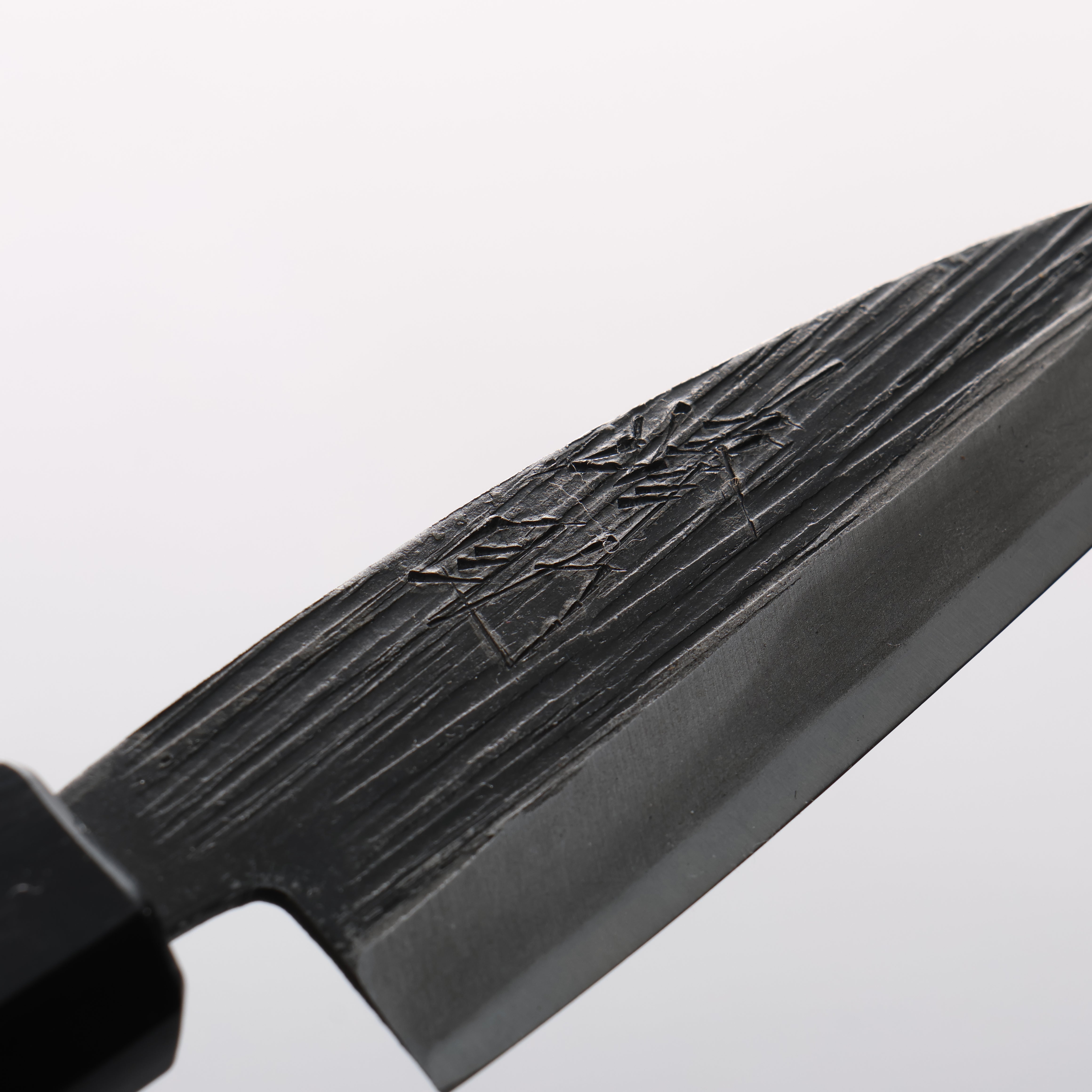 Seisuke Blue Steel No.2 Black Finished Ajikiri 90mm Walnut Handle - Japanny - Best Japanese Knife