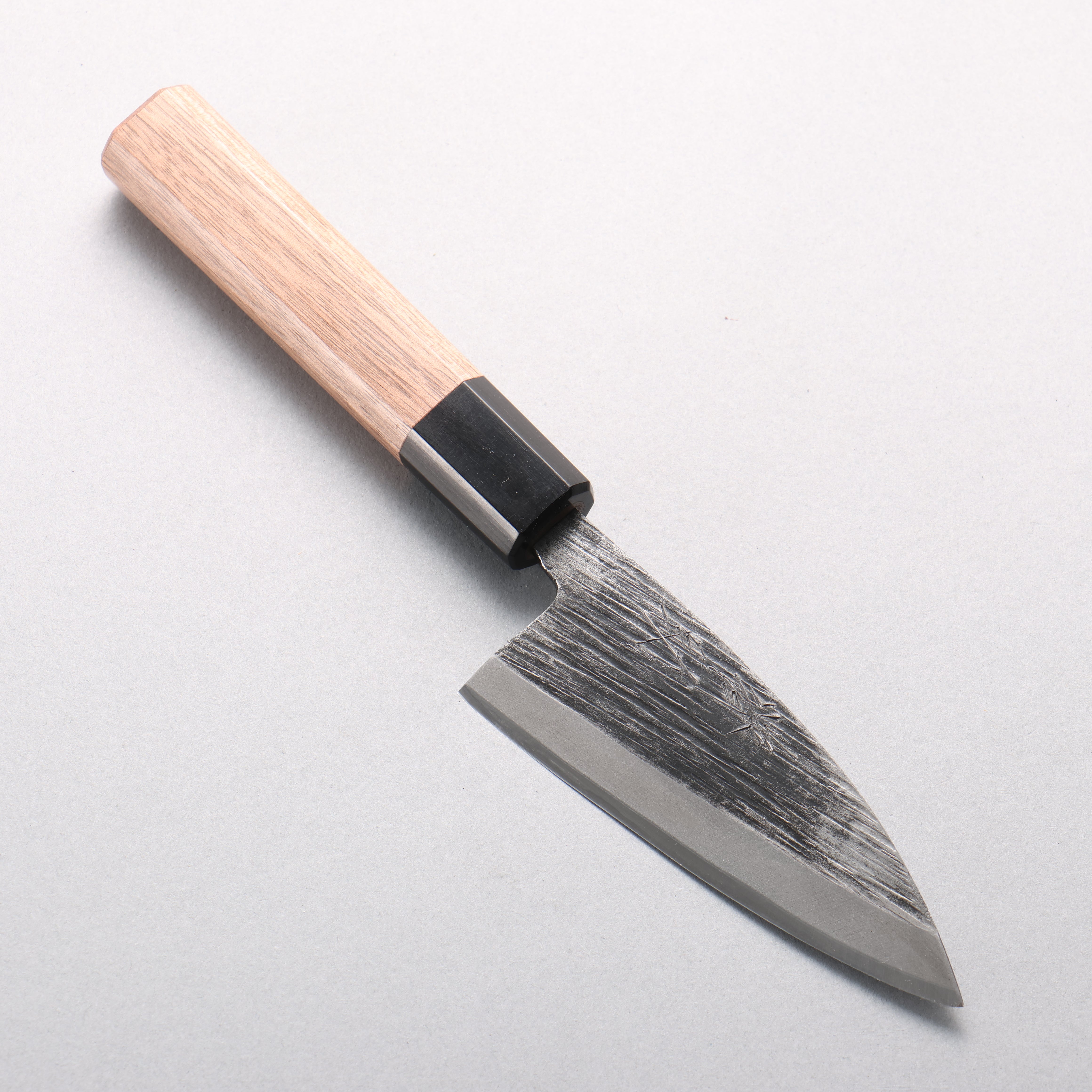 Seisuke Blue Steel No.2 Black Finished Ajikiri 105mm Walnut Handle - Japanny - Best Japanese Knife