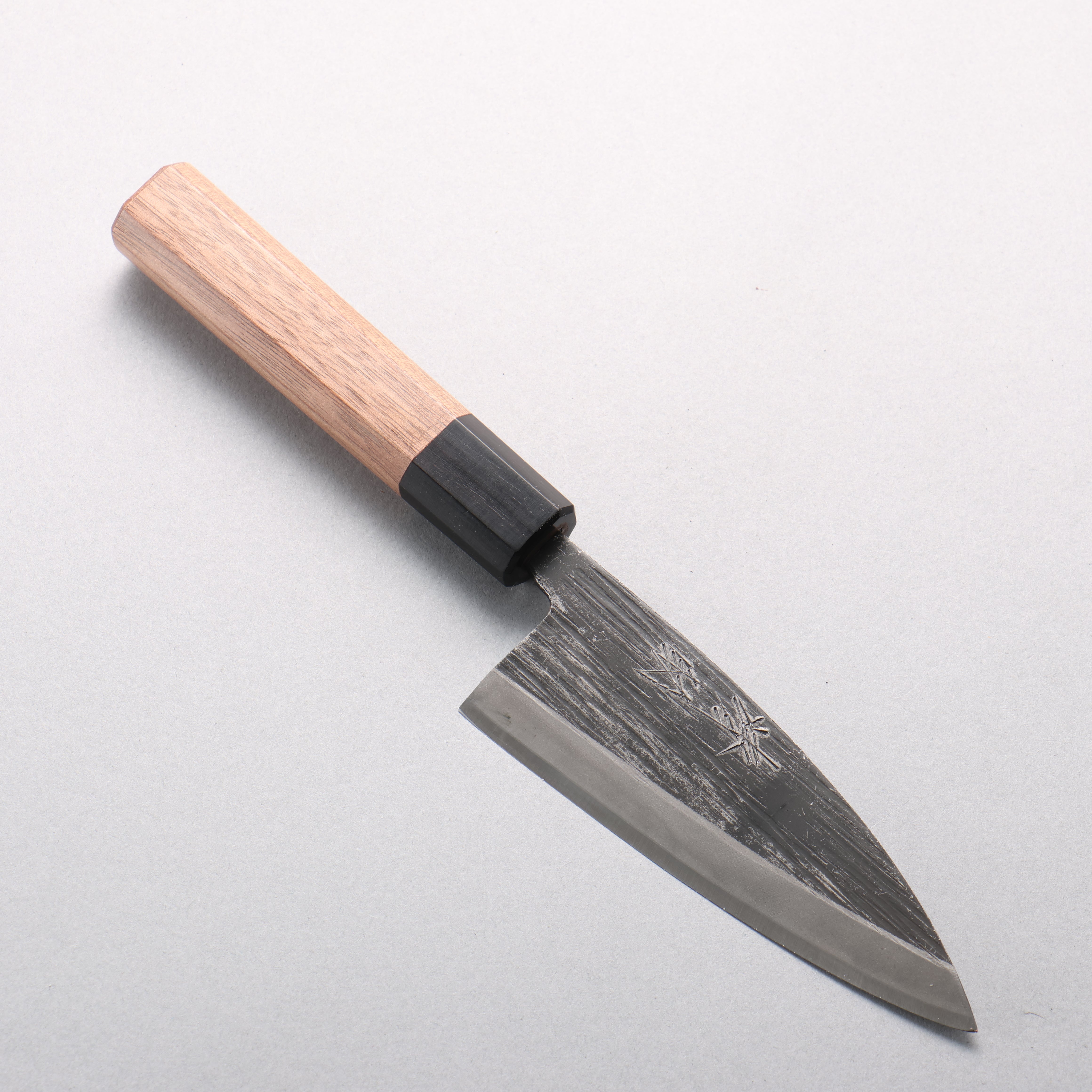 Seisuke Blue Steel No.2 Black Finished Ajikiri 120mm Walnut Handle - Japanny - Best Japanese Knife