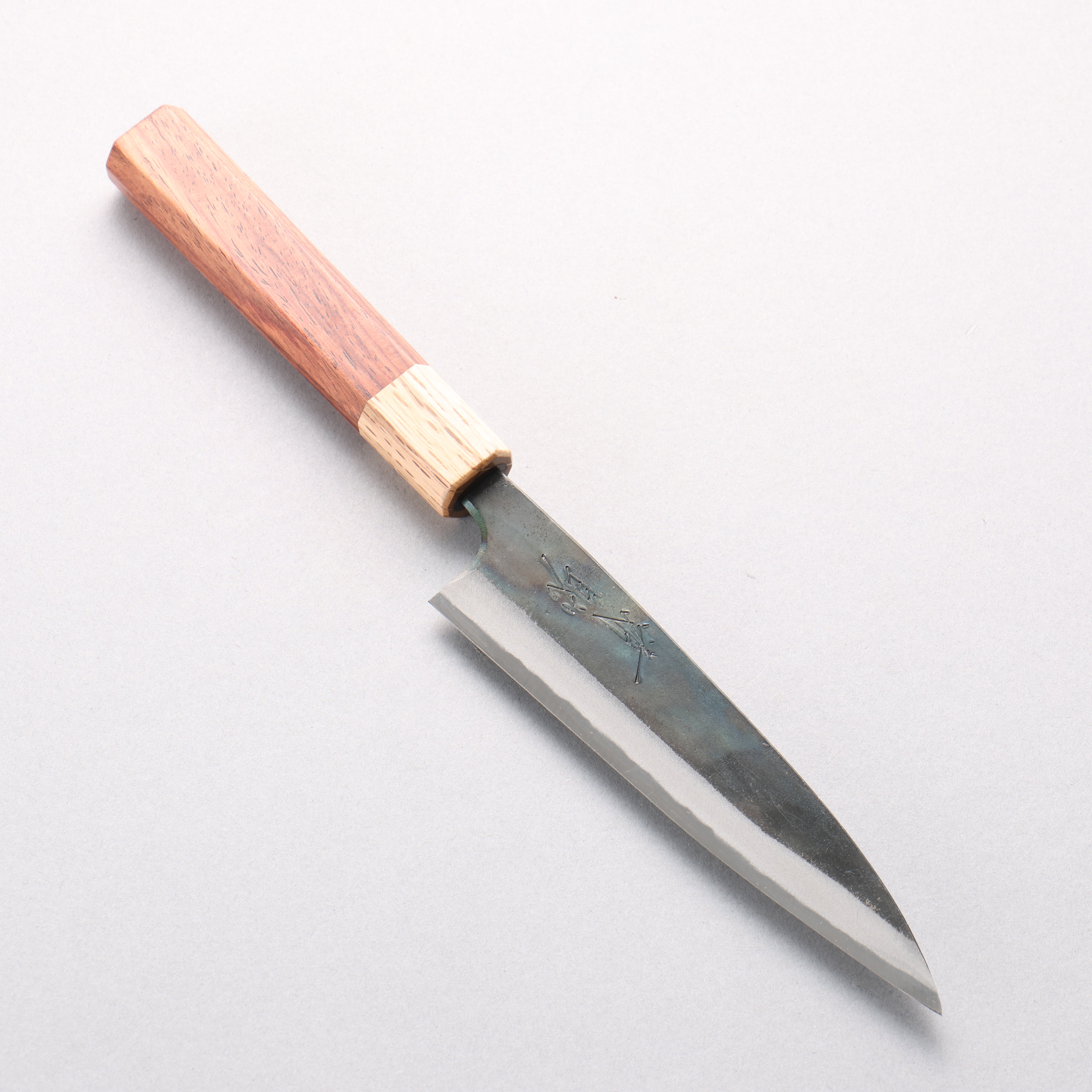 Seisuke Blue Steel No.1 Black Finished Petty-Utility 135mm Rosewood (ferrule: Oak) Handle - Japanny - Best Japanese Knife