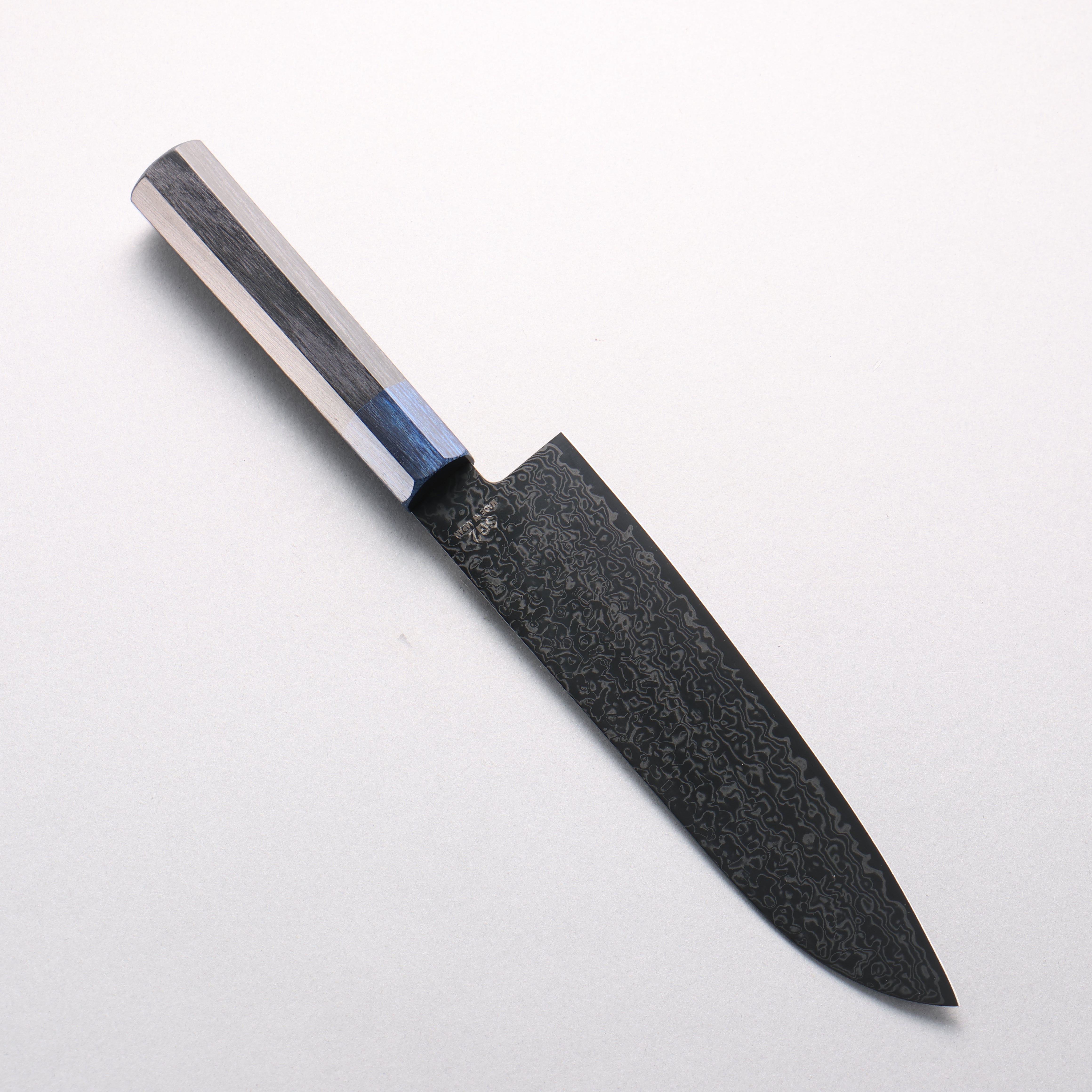 Seisuke SG2 Black Damascus Santoku 180mm Black Pakka wood(ferrule: Navy Pakka wood) Handle - Japanny - Best Japanese Knife