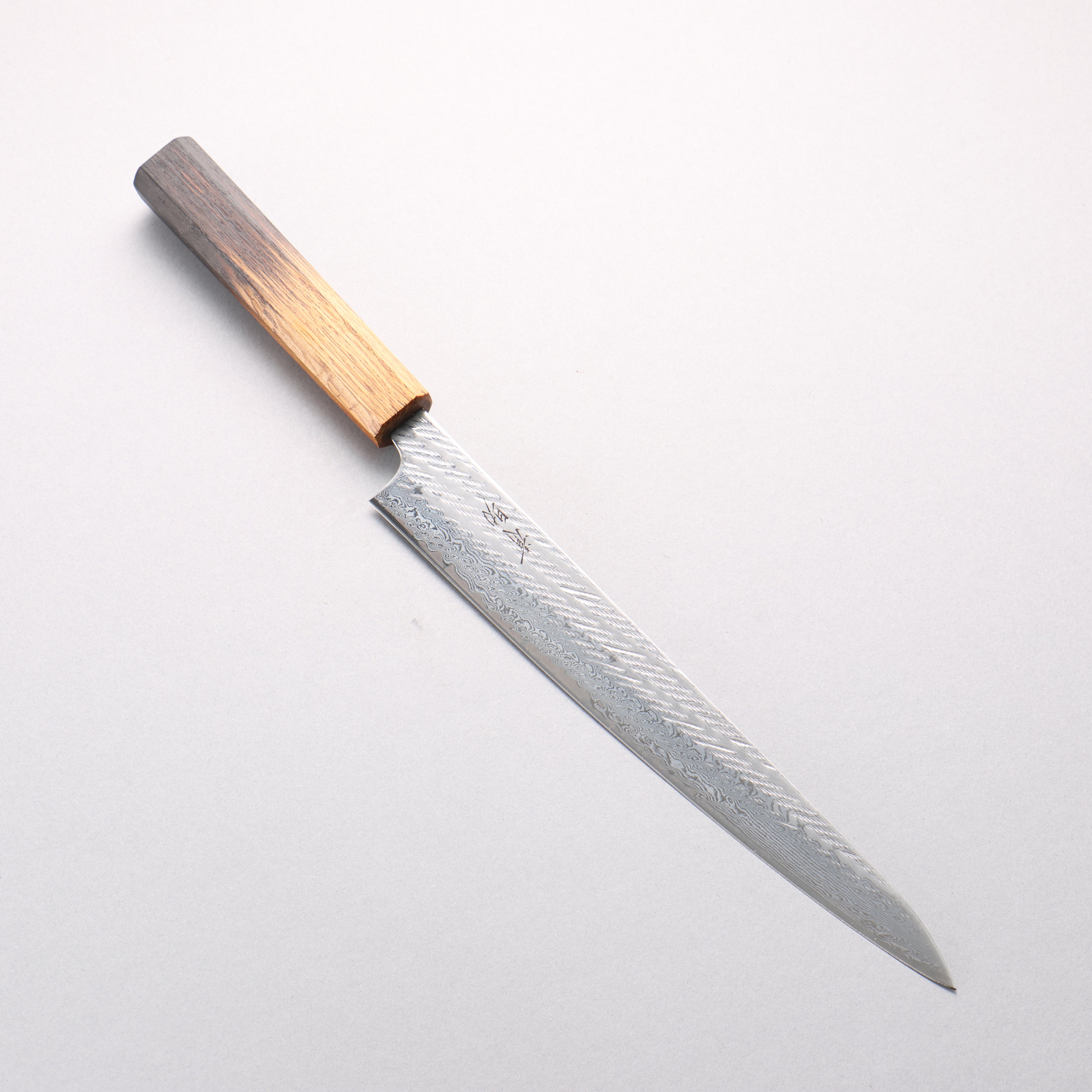 Seisuke AUS10 Damascus Rope Pattern Sujihiki 240mm Burnt Oak Handle - Japanny - Best Japanese Knife