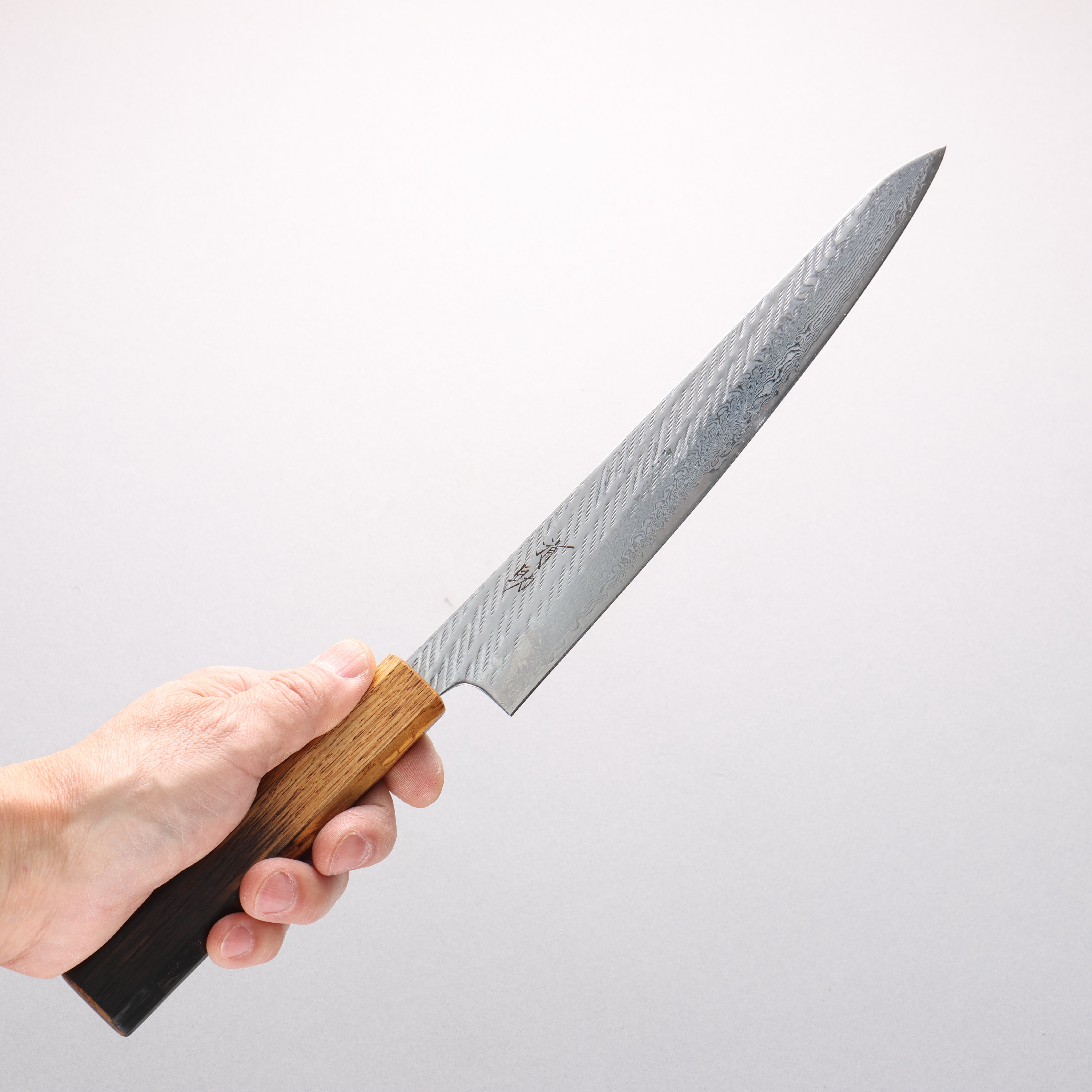 Seisuke AUS10 Damascus Rope Pattern Sujihiki 240mm Burnt Oak Handle - Japanny - Best Japanese Knife