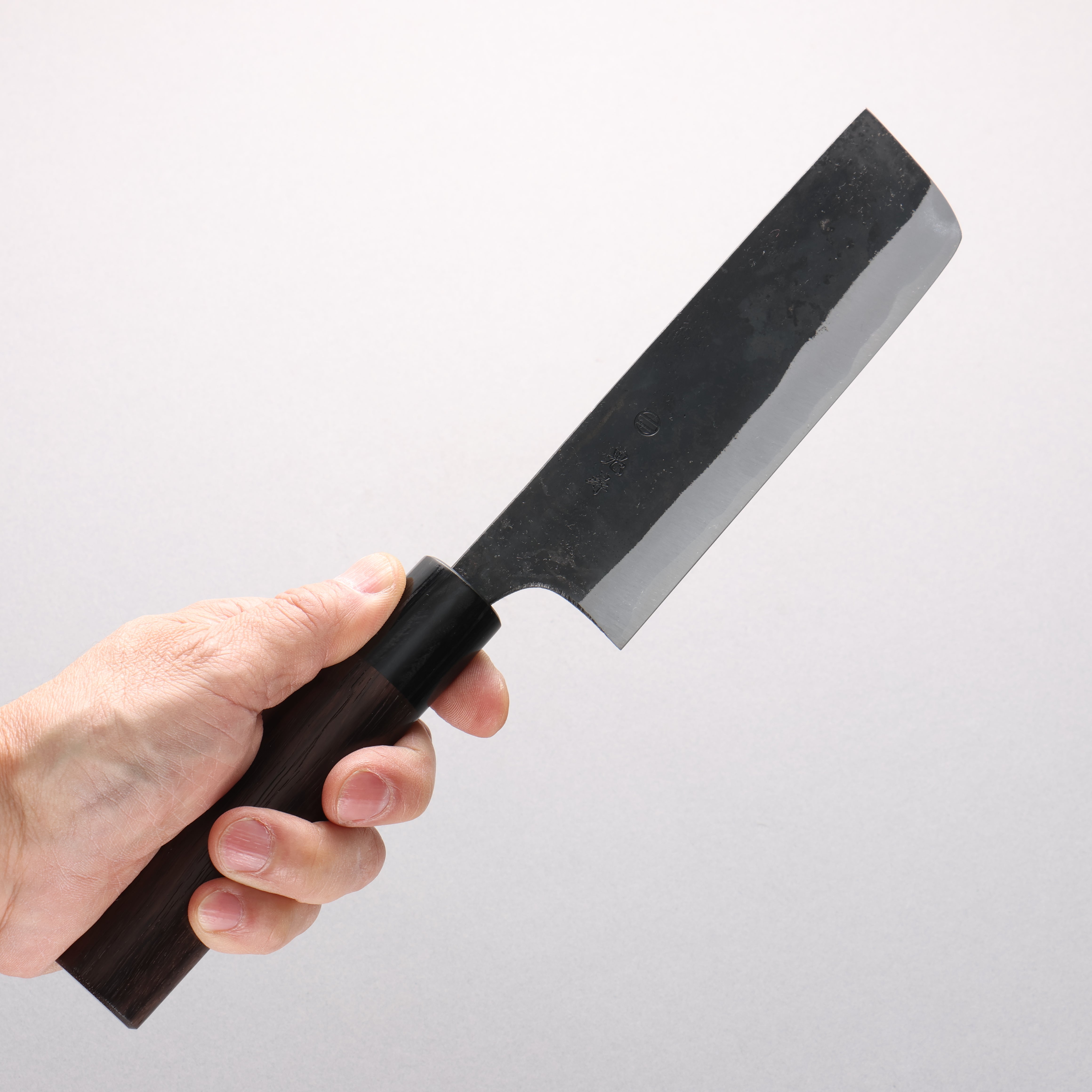 Onihiro White Steel No.1 Black Finished Nakiri 140mm Rosewood (Ferrule: Black Pakka Wood) Handle - Japanny - Best Japanese Knife