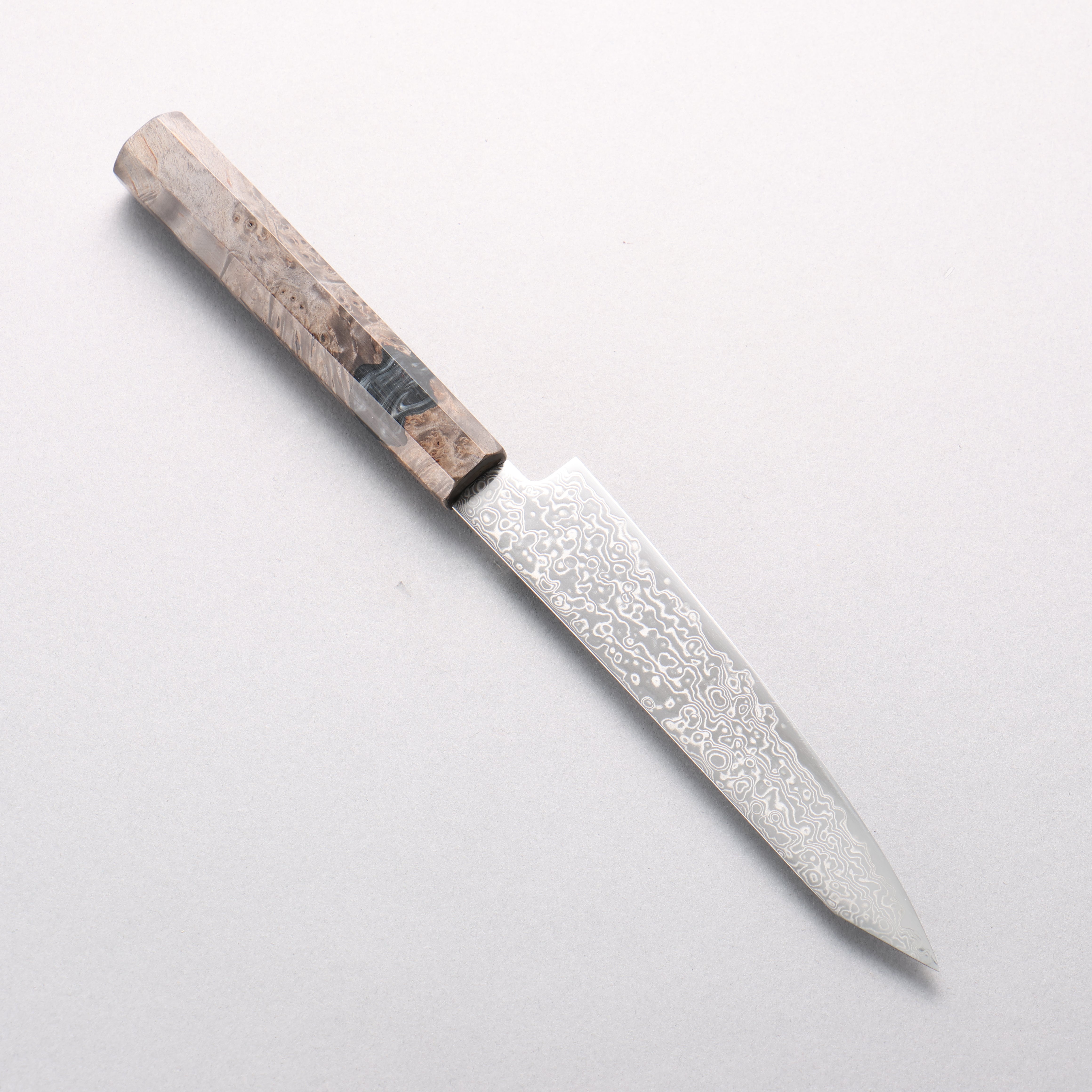 Seisuke SG2 Damascus Migaki Polish Finish Kiritsuke Petty-Utility 150mm Stabilized Birch with Black Resin Handle - Japanny - Best Japanese Knife
