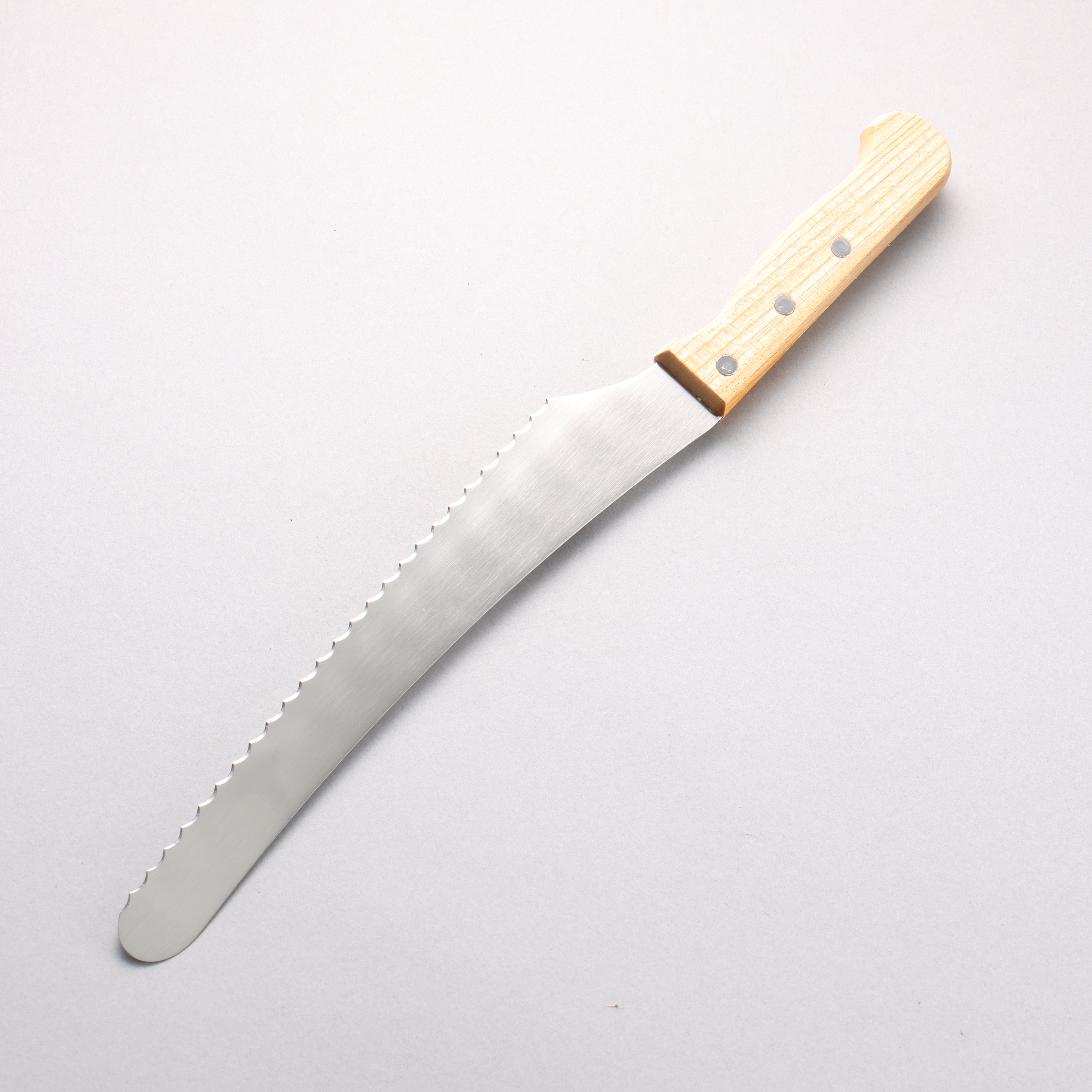 Nisaku Stainless Steel Serrated Bread Knife 240mm Natural wood Handle - Japanny - Best Japanese Knife