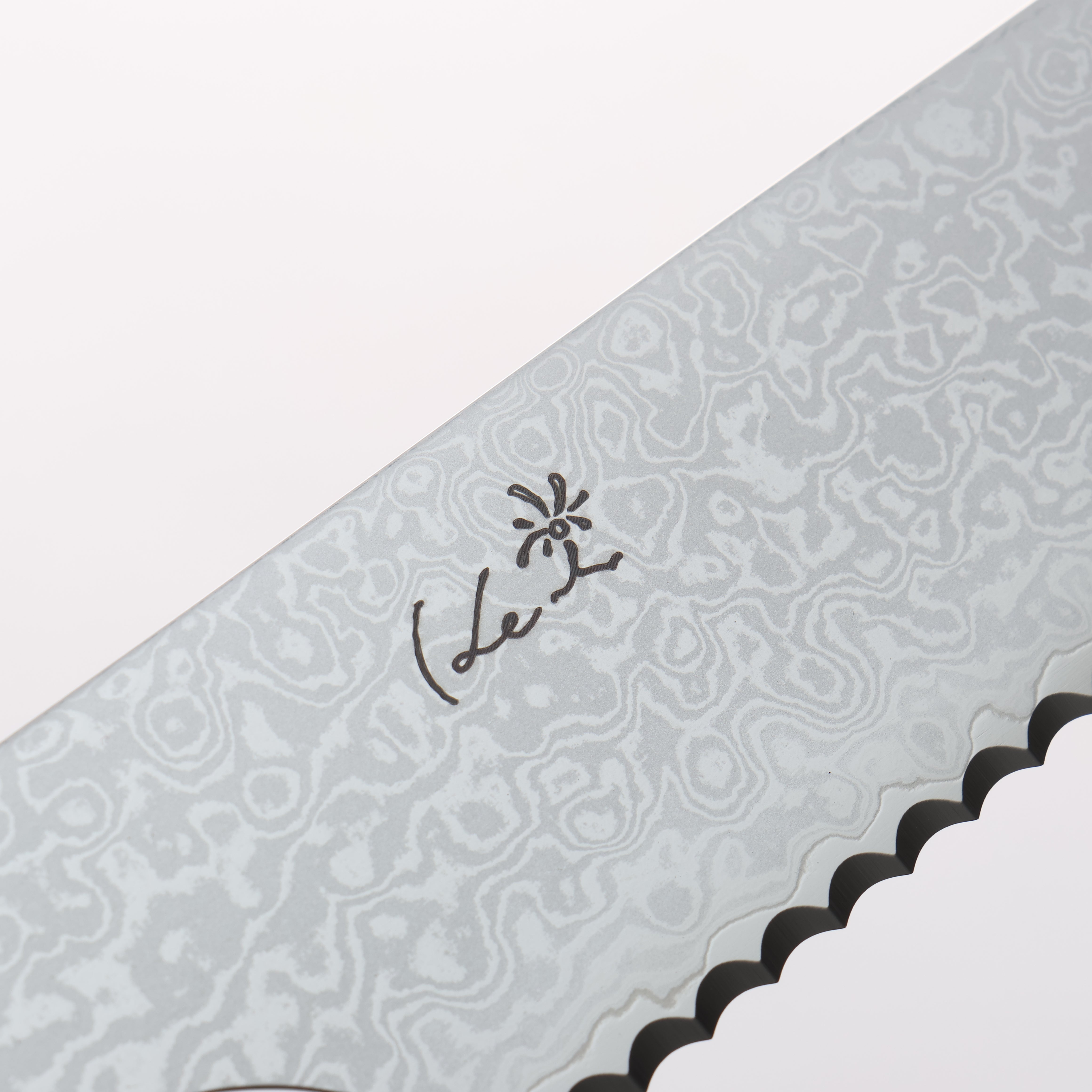 Kei VG10 Damascus Bread Slicer 240mm Blue Micarta Handle - Japanny - Best Japanese Knife