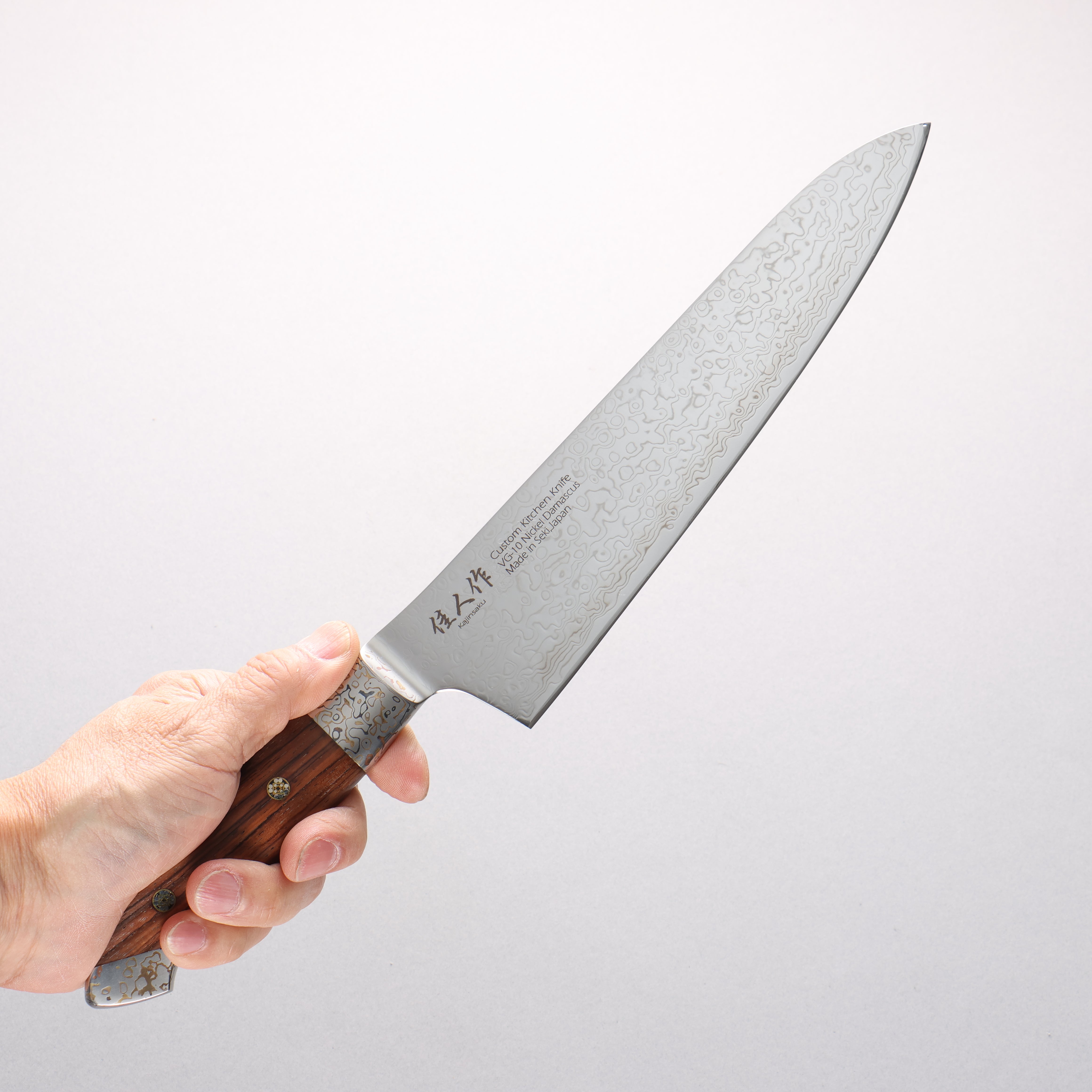 Kajin VG10 Damascus Gyuto 210mm Rosewood Handle - Japanny - Best Japanese Knife