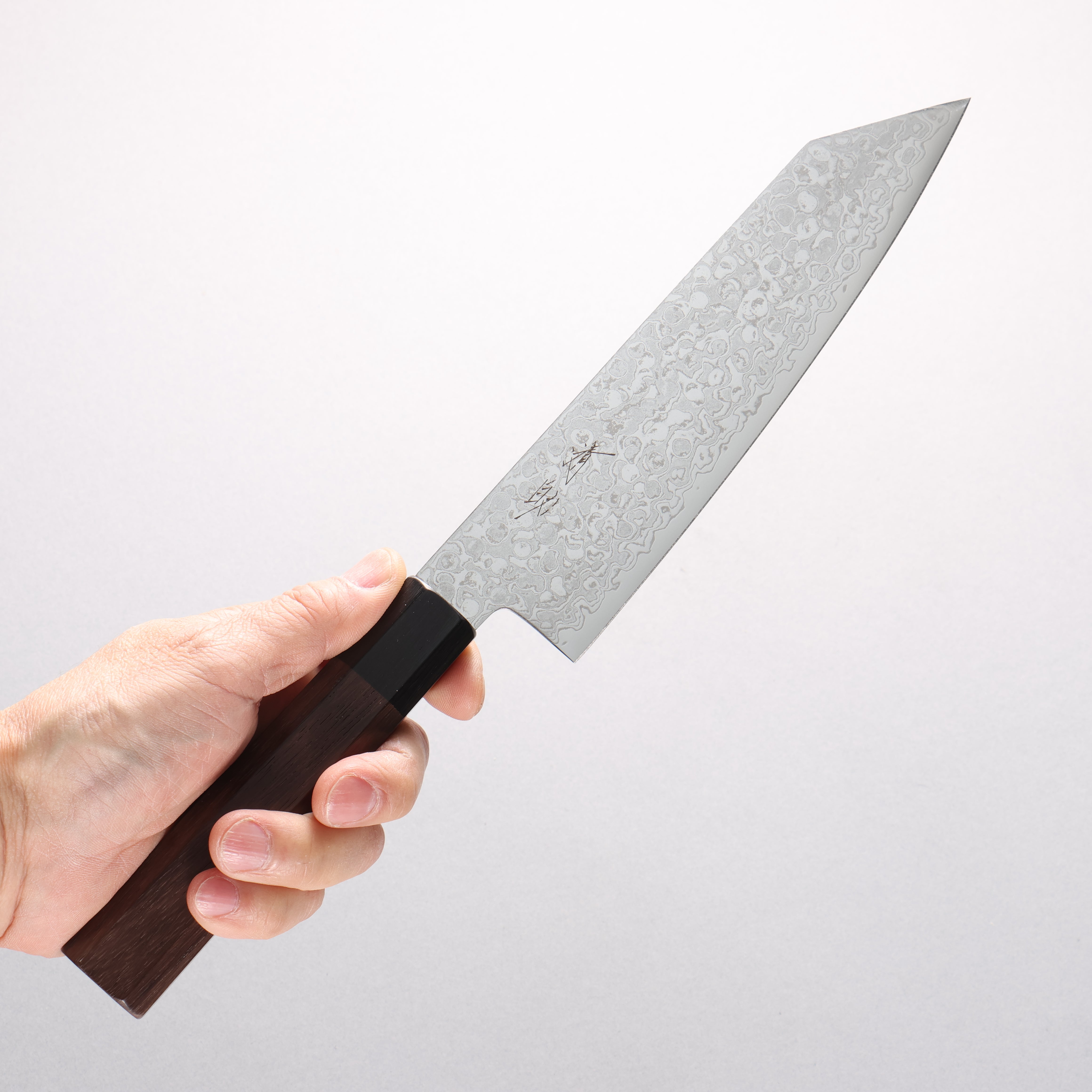 Seisuke AUS10 Damascus Migaki Finished Kiritsuke Santoku 180mm Rosewood (Ferrule: Black Pakka Wood) Handle