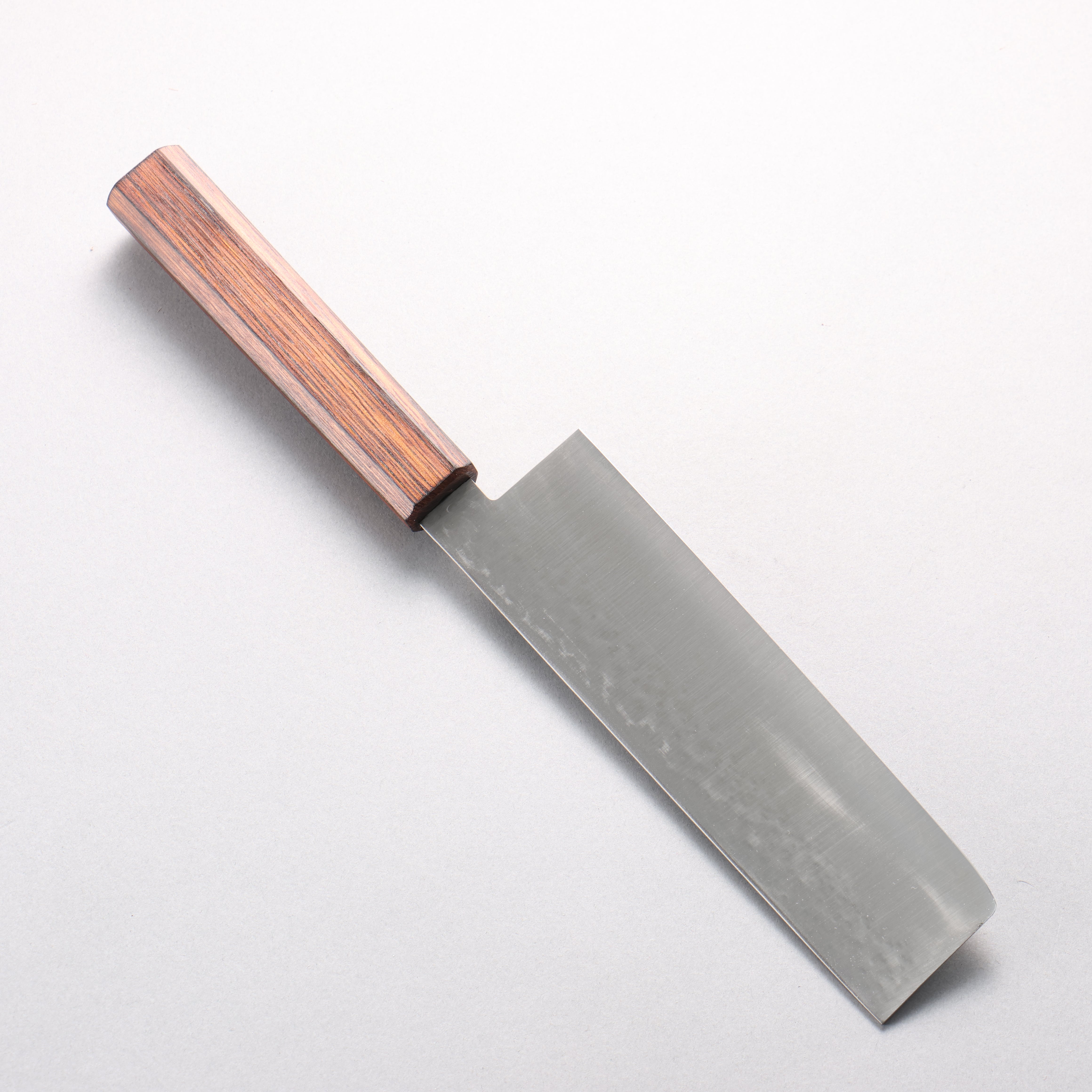 Seisuke VG5 Hammered(Maru) Nakiri 175mm Burnt Oak (Lacquered) Handle