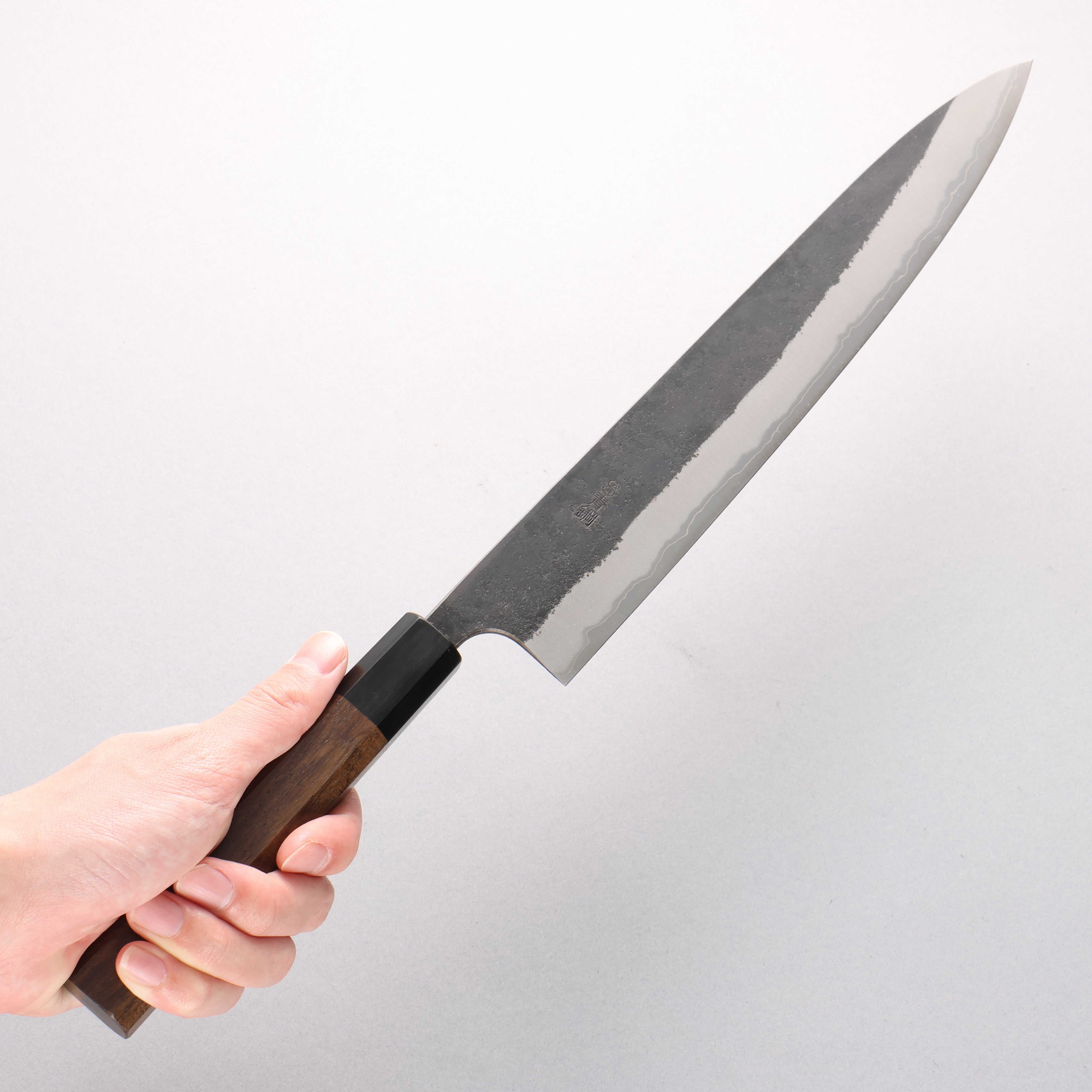 Nao Yamamoto Blue Super Kurouchi Sujihiki 270mm Walnut Handle - Japanny - Best Japanese Knife