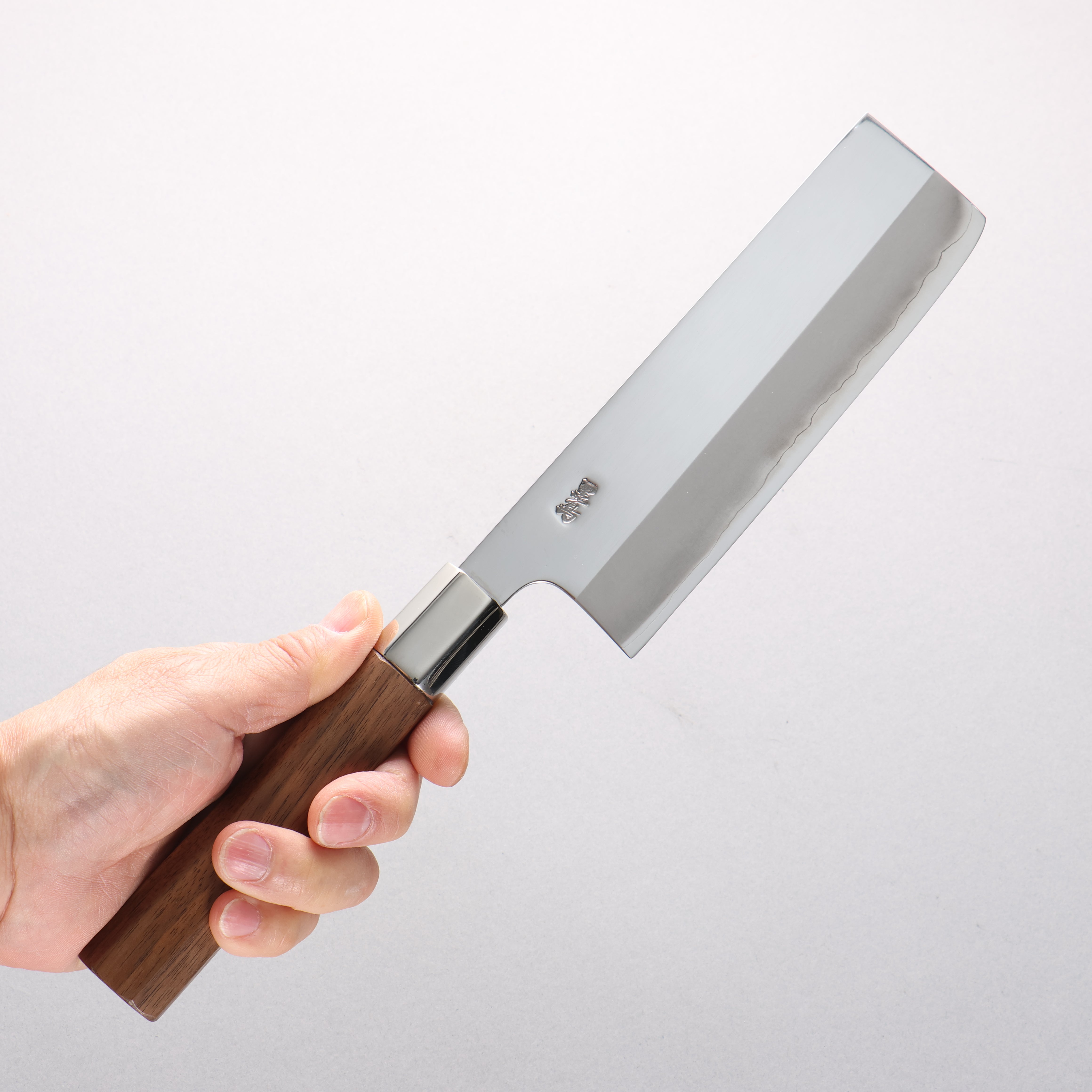 Kurotori Silver Steel No.3 Migaki Finished Nakiri 150mm Walnut Handle