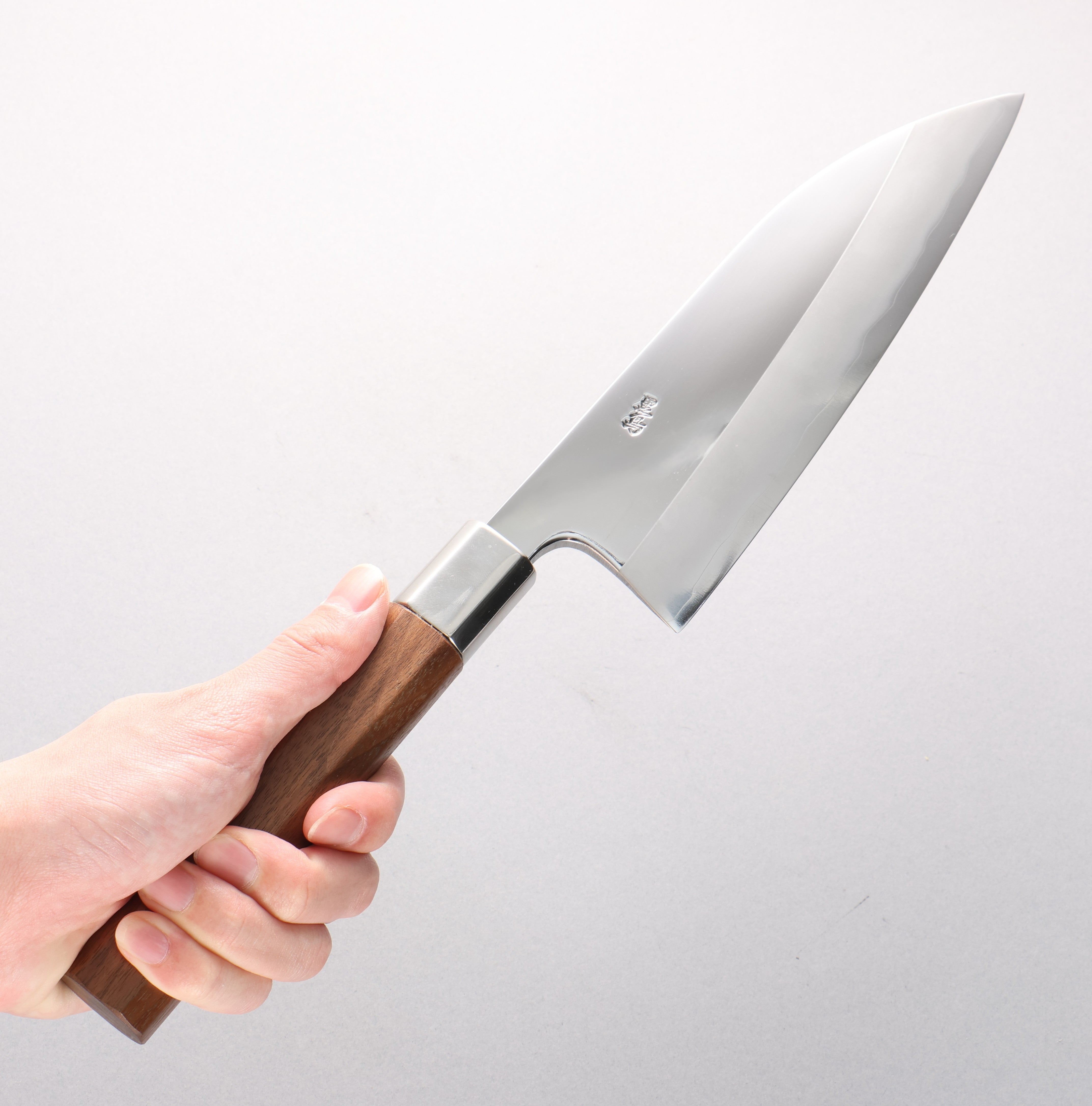 Kurotori Silver Steel No.3 Migaki Finished Deba 195mm Walnut Handle