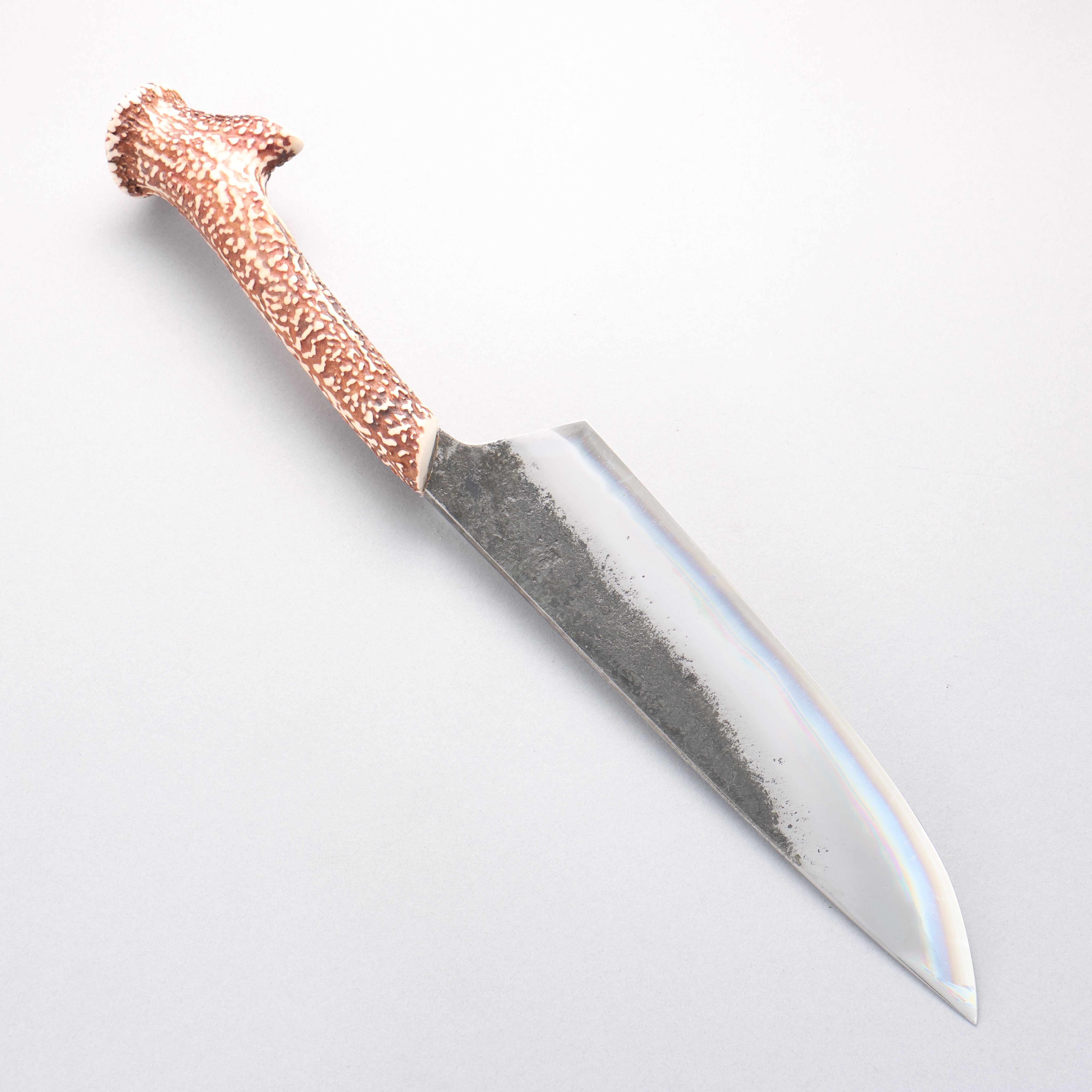 Kurotori Blue Steel No.2 Black Finished Kitchen Knife 240mm White Deer Horn Handle