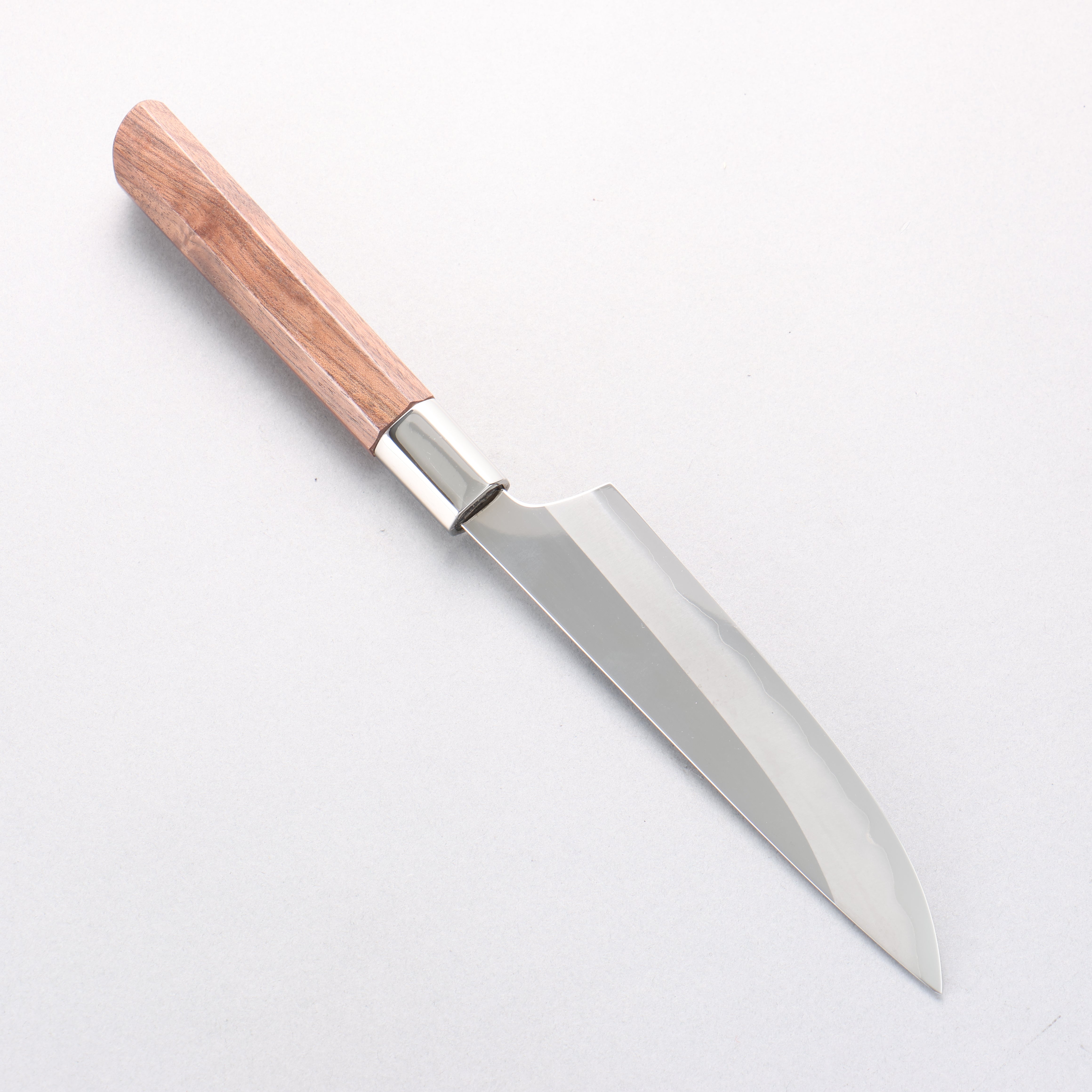 Kurotori Octagonal Silver Steel No.3 Migaki Finished Petty-Utility 150mm Walnut Handle with Sheath