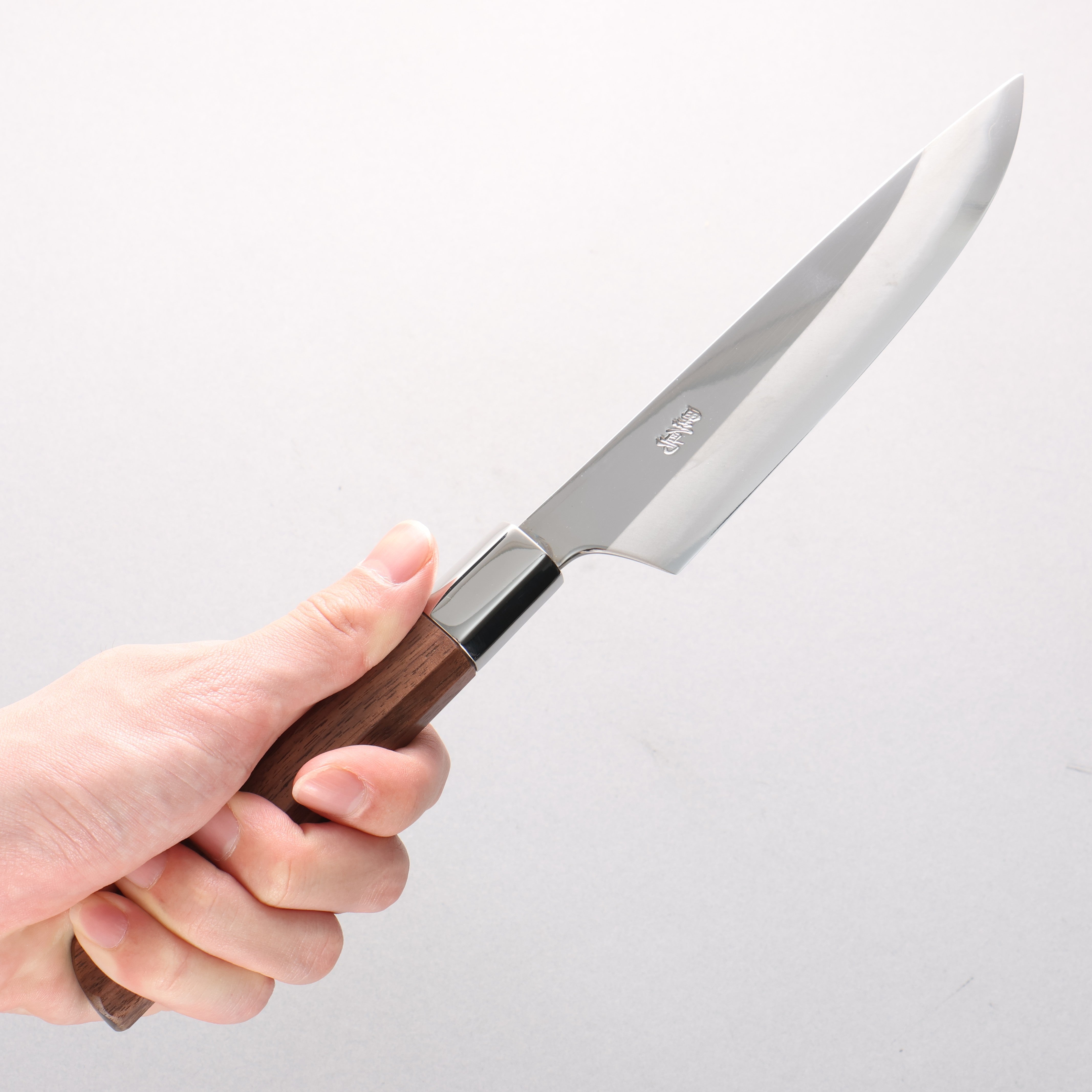 Kurotori Octagonal Silver Steel No.3 Migaki Finished Petty-Utility 150mm Walnut Handle with Sheath