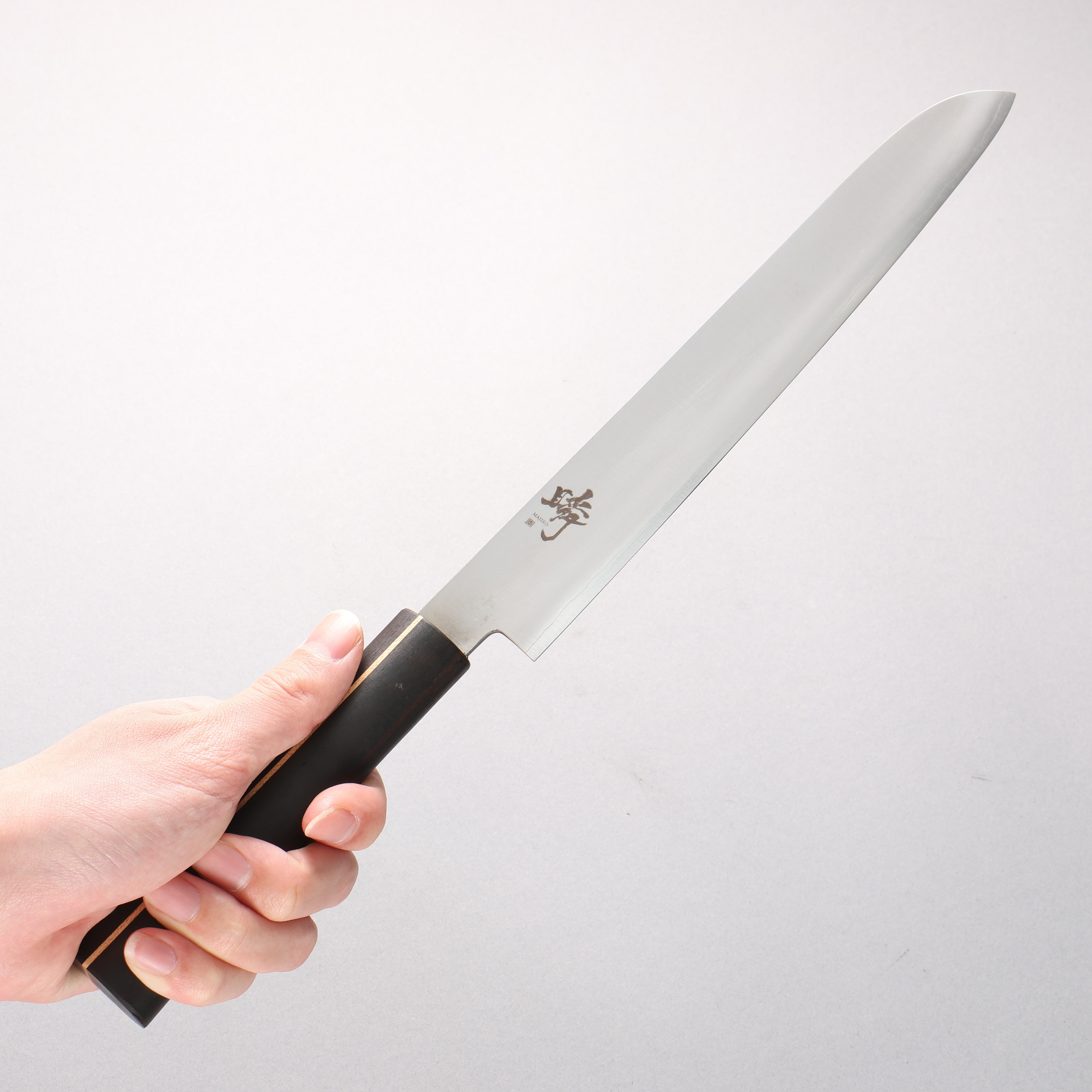 Shigeki Tanaka Majiro Silver Steel No.3 Bread Slicer 240mm Ebony Wood Handle - Japanny - Best Japanese Knife