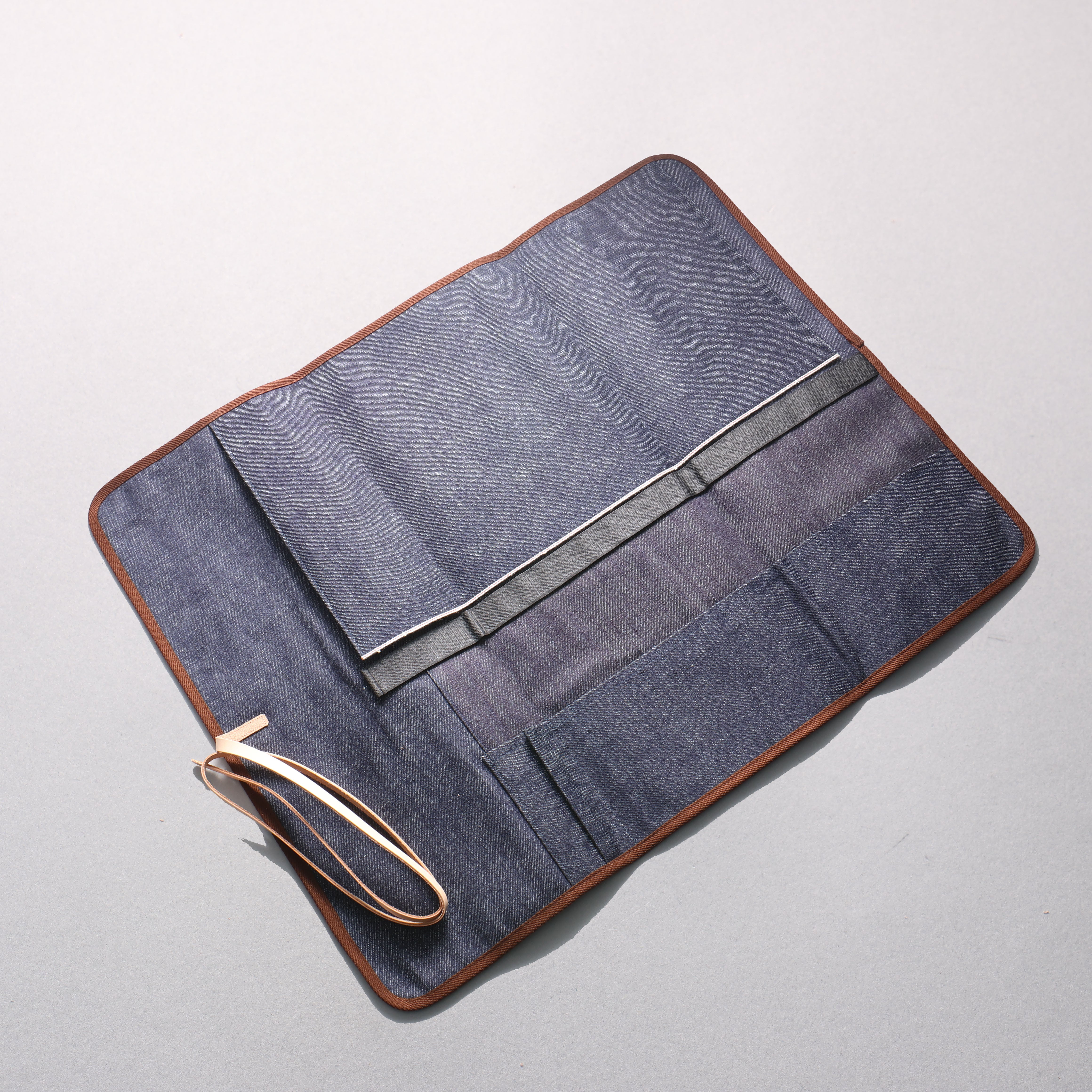 West Japan Tools Knife roll with 6 pockets Cloth Denim 640mm x 510mm - Japanny - Best Japanese Knife