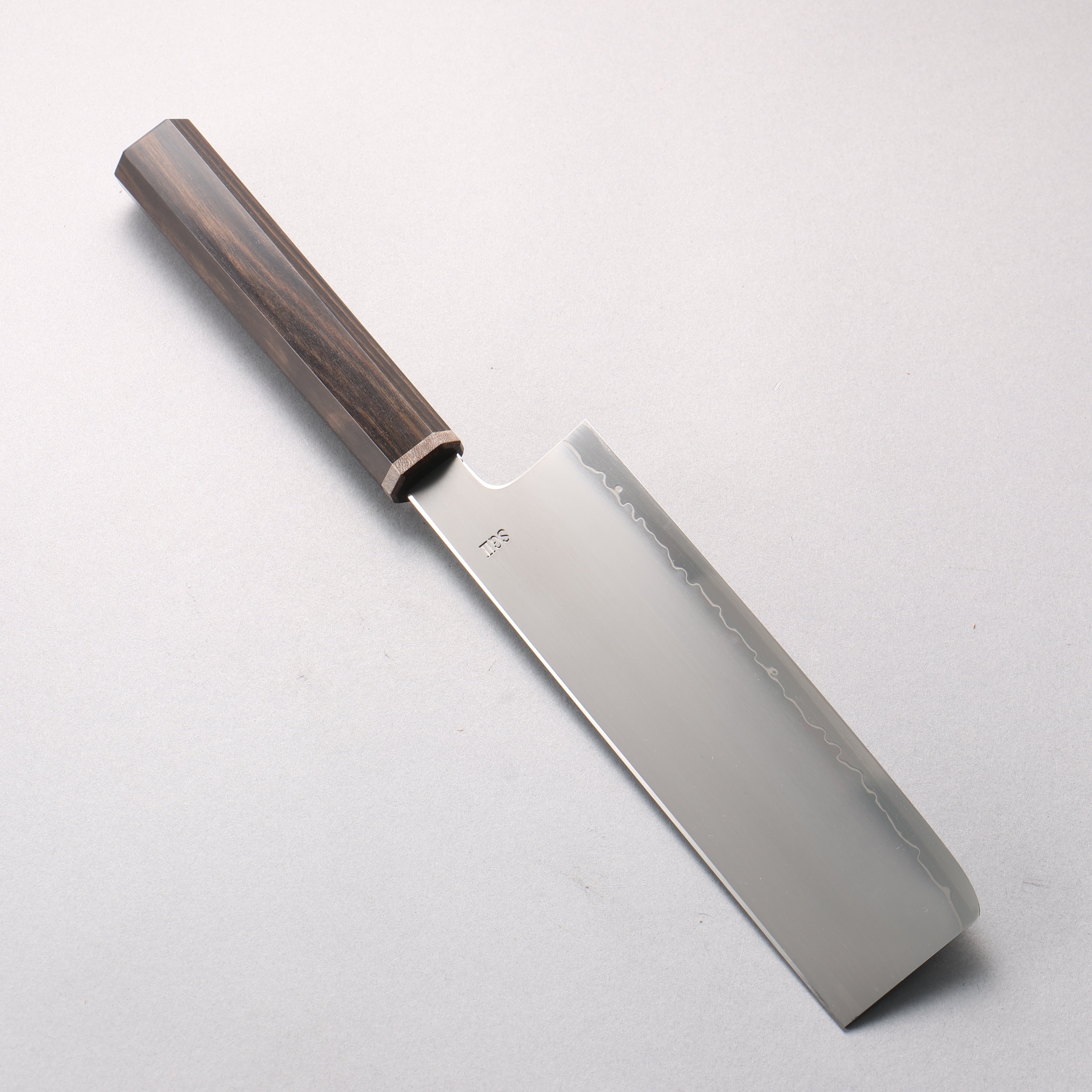 Naohito Myojin SG2 Kasumitogi Nakiri 170mm Striped Ebony (Narrow Ferrule: Black Stabilized Wood) Handle - Japanny - Best Japanese Knife
