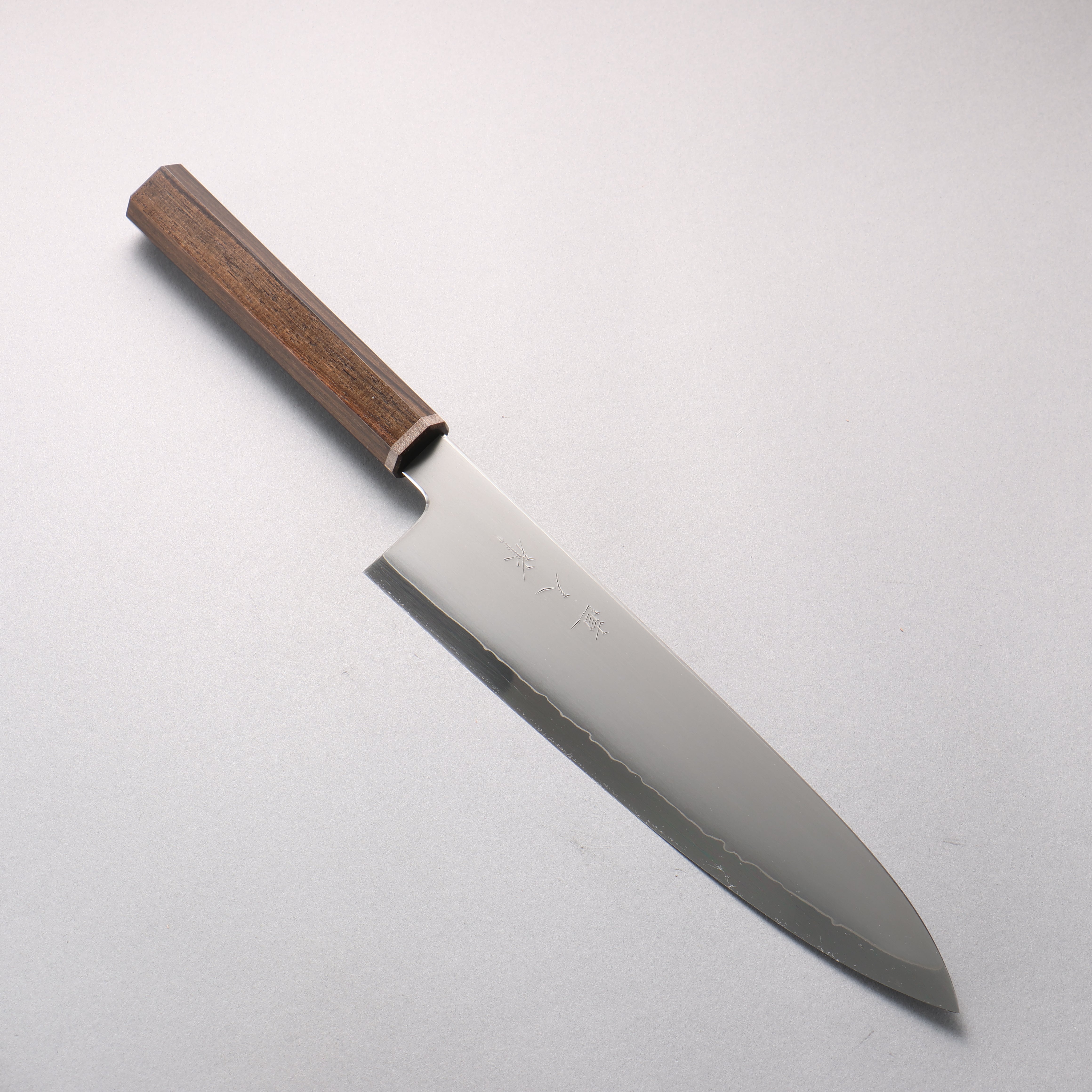 Naohito Myojin SG2 Kasumitogi Gyuto 240mm Striped Ebony (Narrow Ferrule: Black Stabilized Wood) Handle - Japanny - Best Japanese Knife