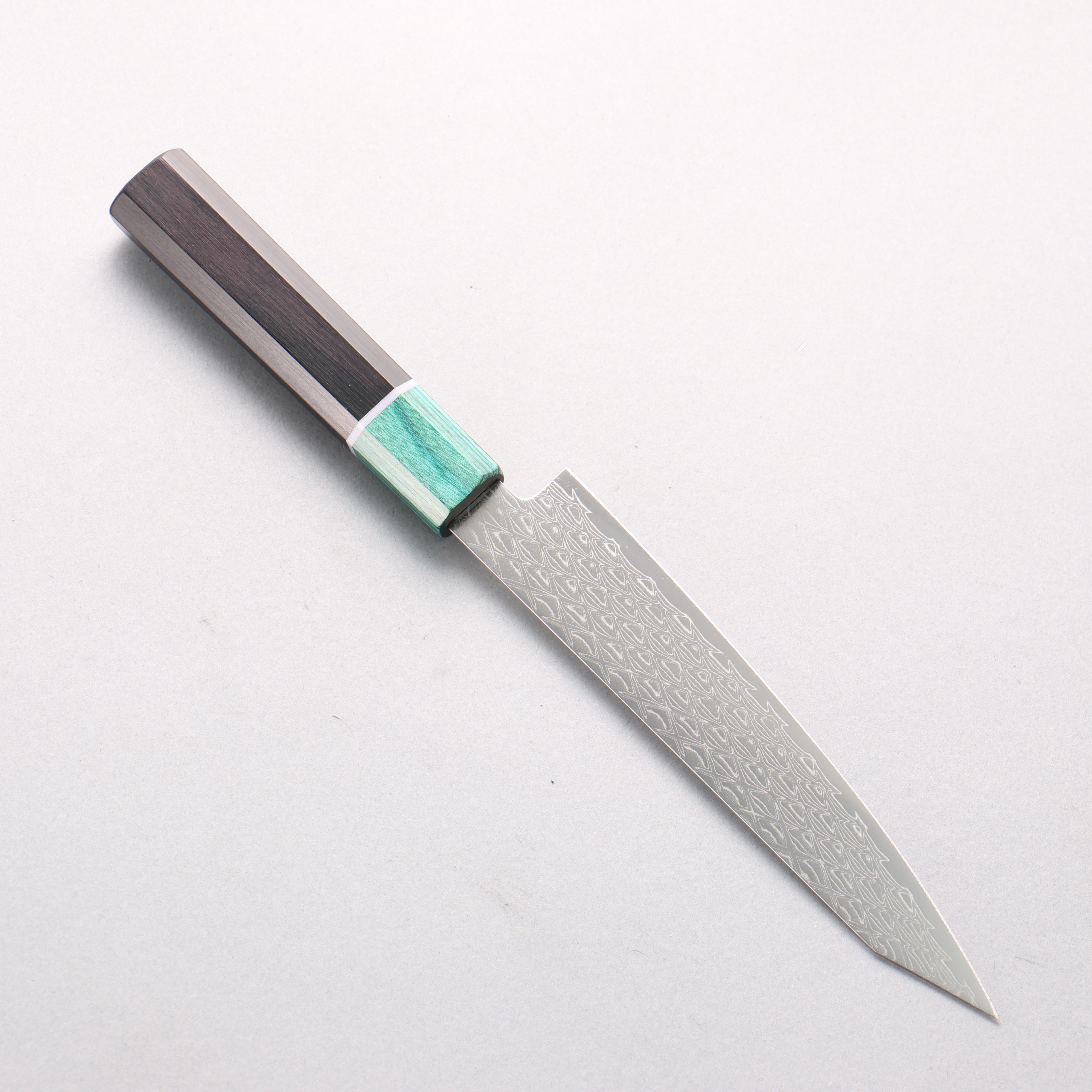 Seisuke AUS10 Mirror Crossed Kiritsuke Petty-Utility 150mm Black Pakka wood(ferrule: Green Pakka wood) Handle - Japanny - Best Japanese Knife