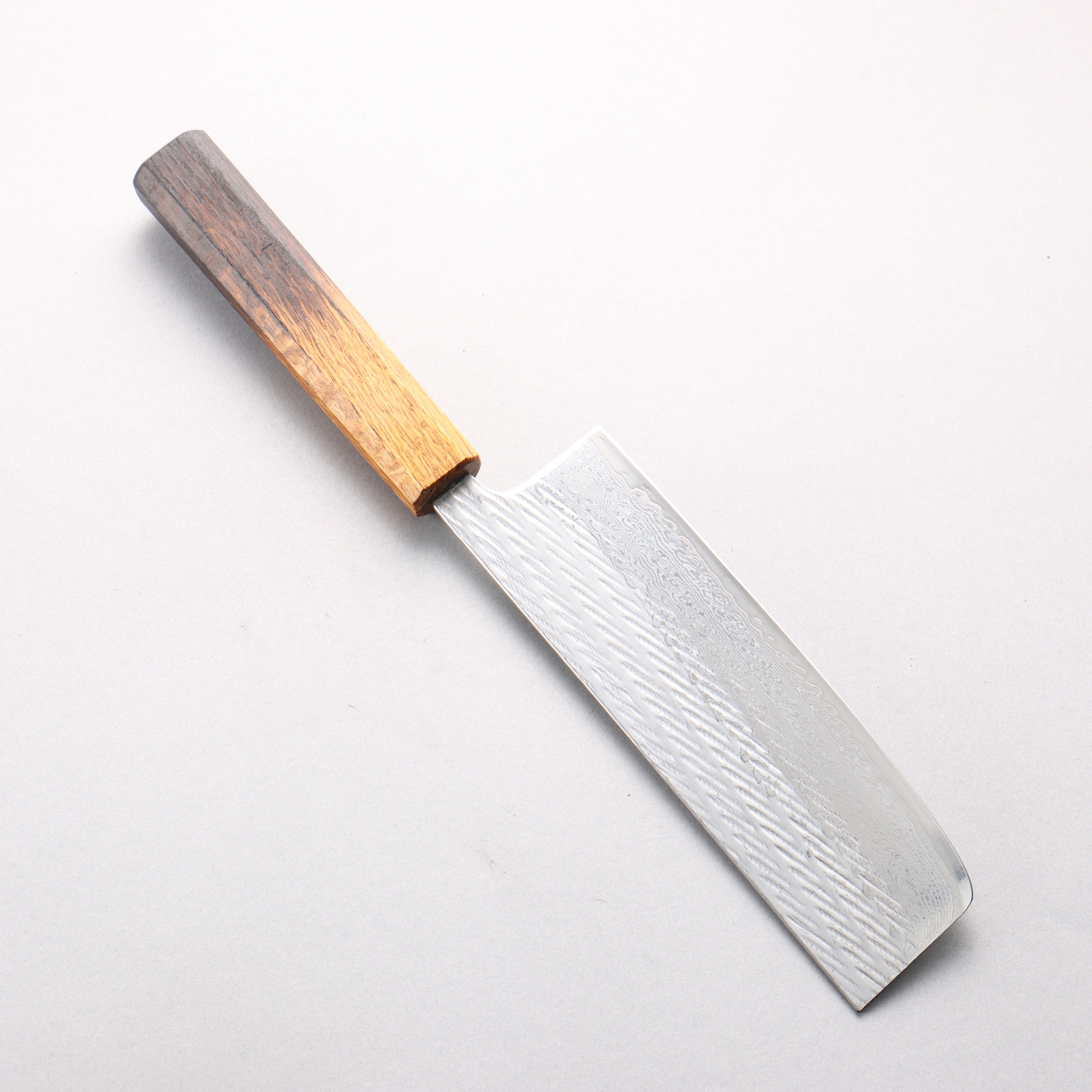 Seisuke AUS10 Damascus Rope Pattern Nakiri 165mm Burnt Oak Handle - Japanny - Best Japanese Knife