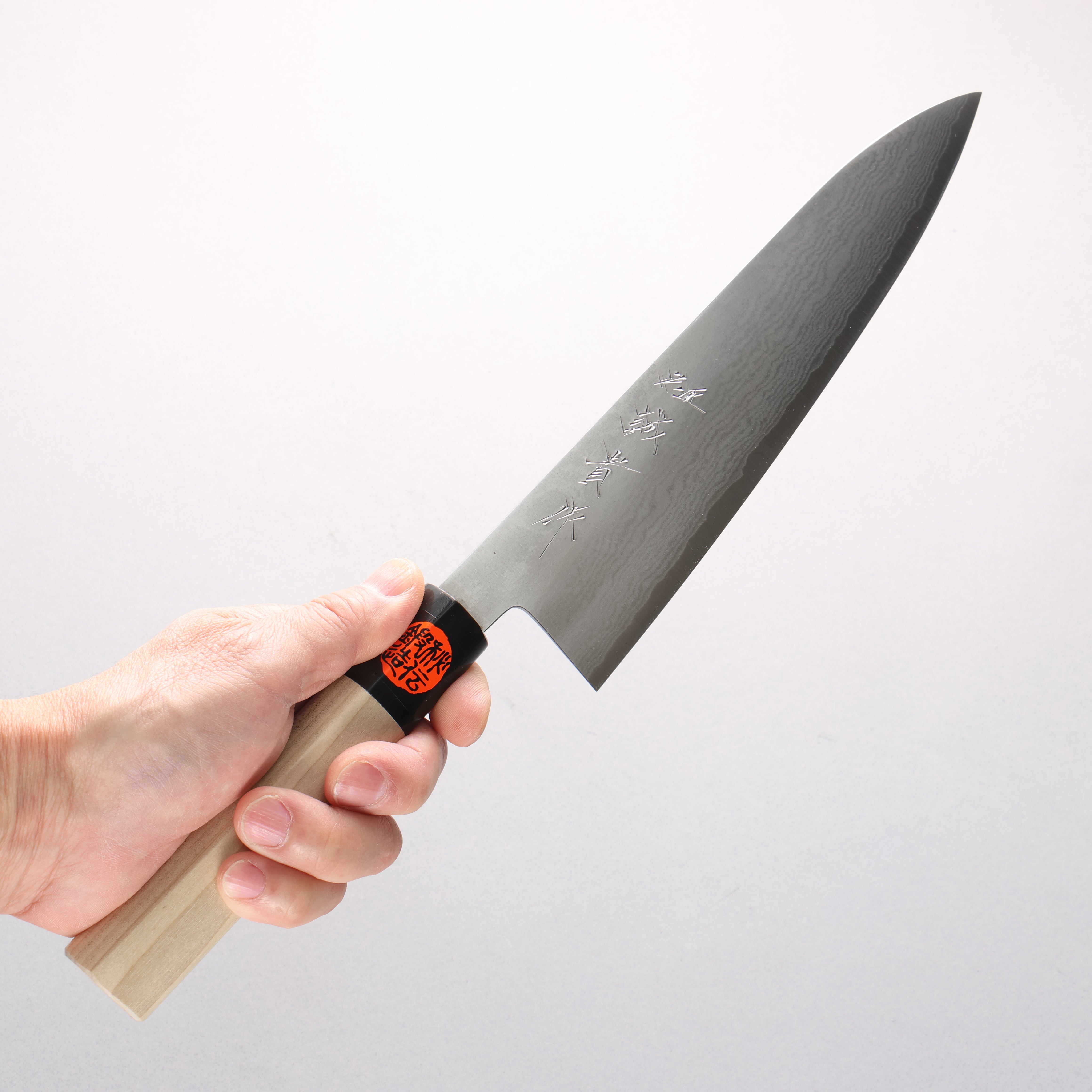 Shigeki Tanaka VG10 17 Layer Damascus Gyuto 210mm Magnolia (Ferrule: Water Buffalo Horn) Handle - Japanny - Best Japanese Knife