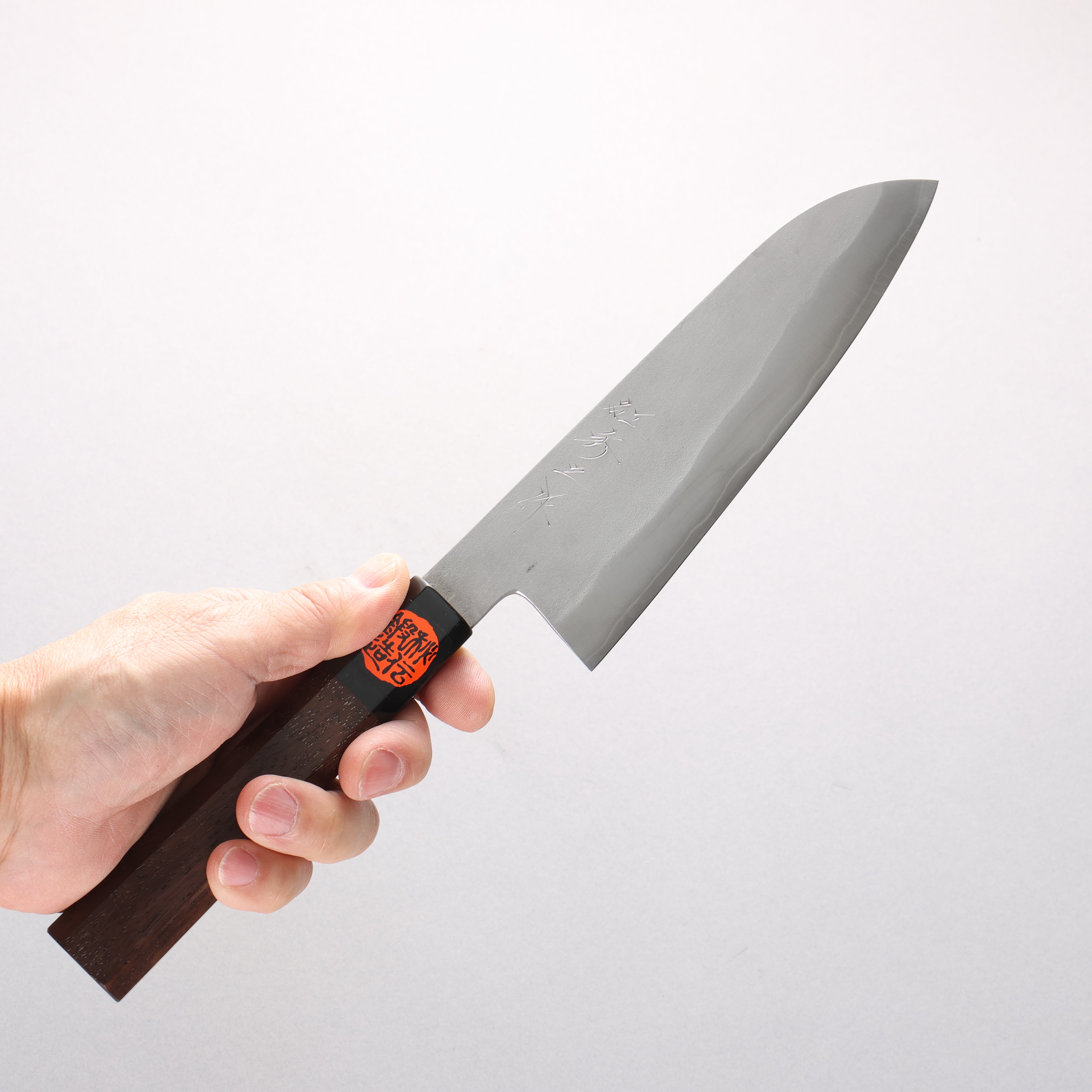Shigeki Tanaka Silver Steel No.3 Nashiji Santoku 165mm Walnut Handle - Japanny - Best Japanese Knife
