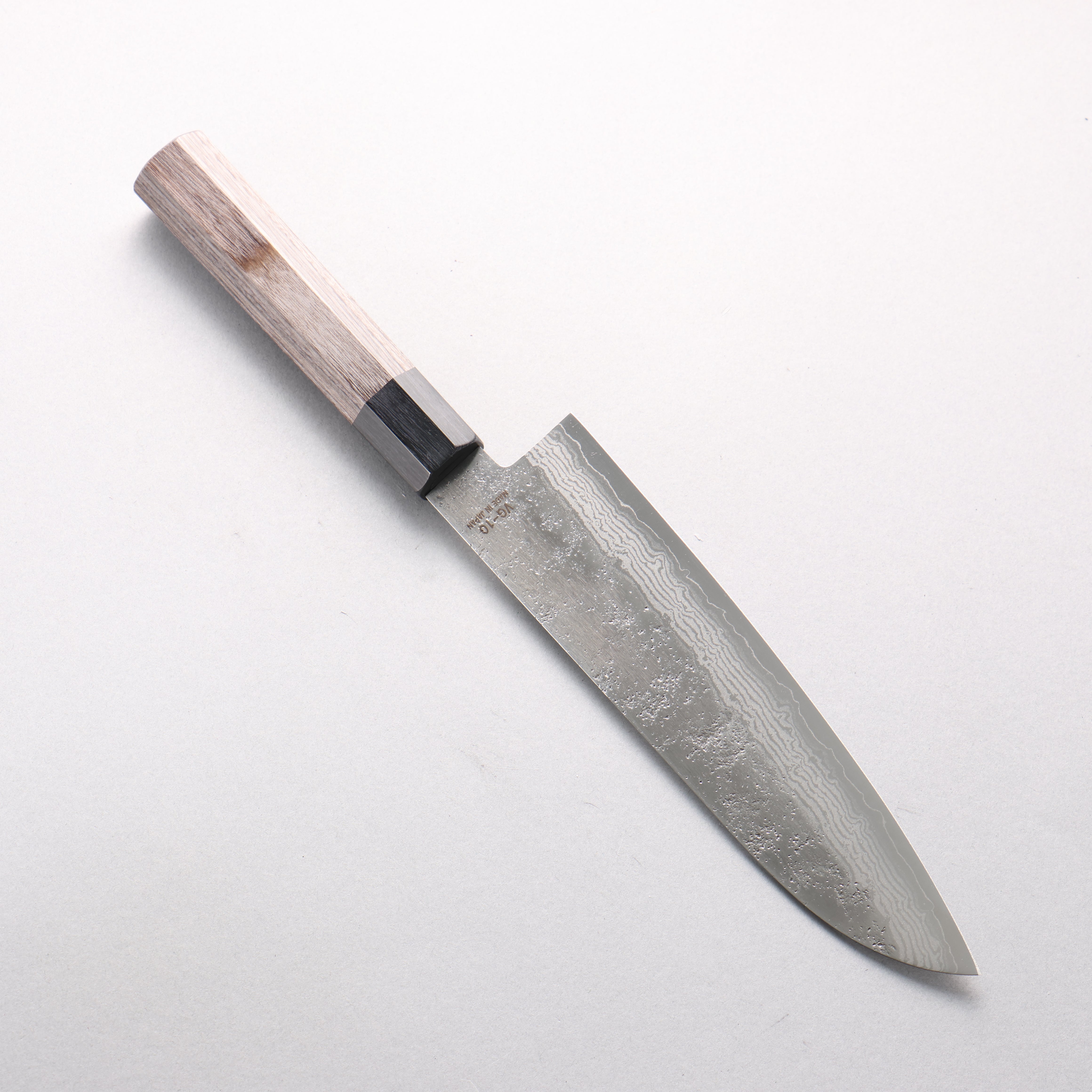 Higuchi VG10 8 Layer Damascus Nashiji Santoku 180mm Gray Pakka wood Handle - Japanny - Best Japanese Knife