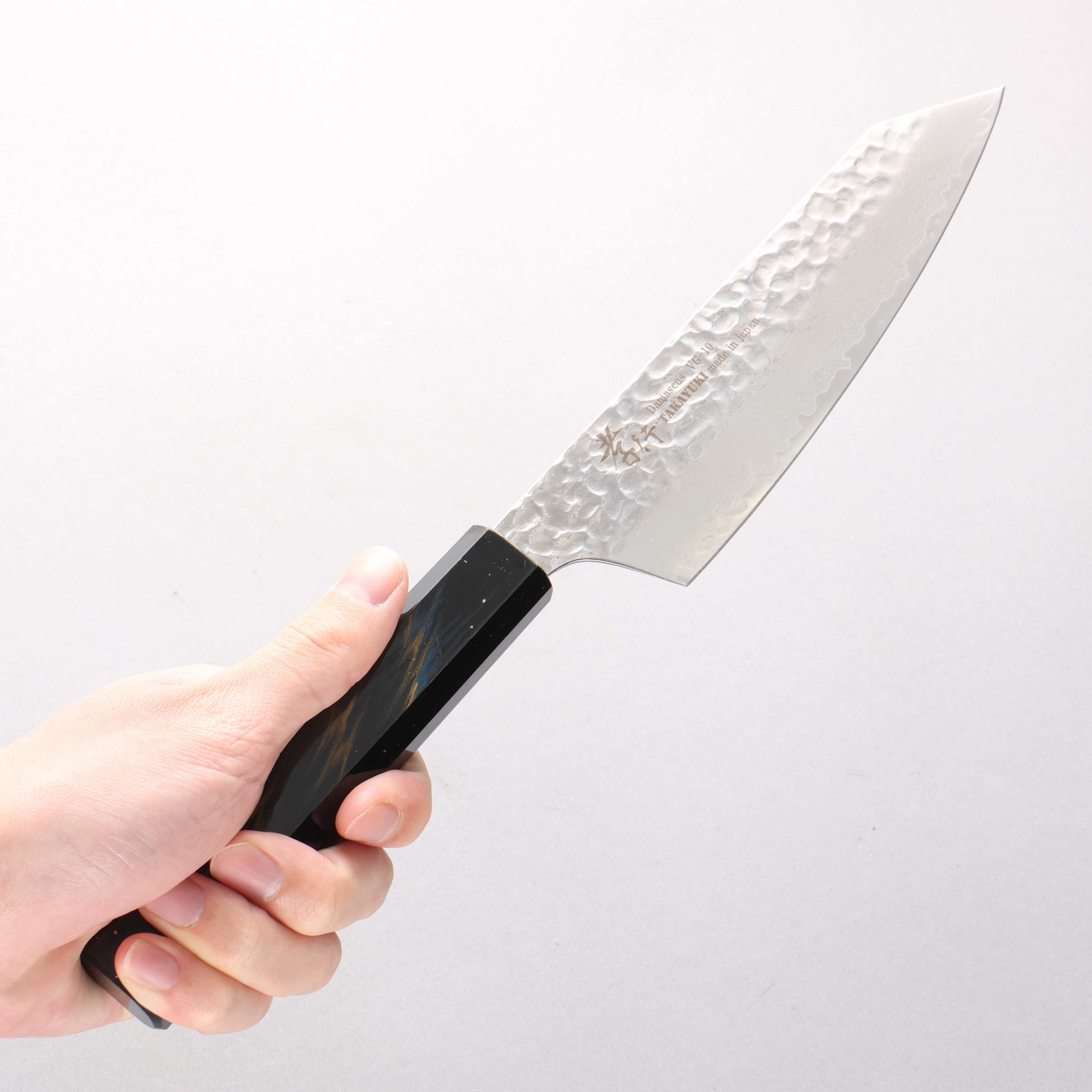 Sakai Takayuki VG10 33 Layer Damascus Kengata Santoku 160mm Live oak Lacquered (Saiu) Handle - Japanny - Best Japanese Knife